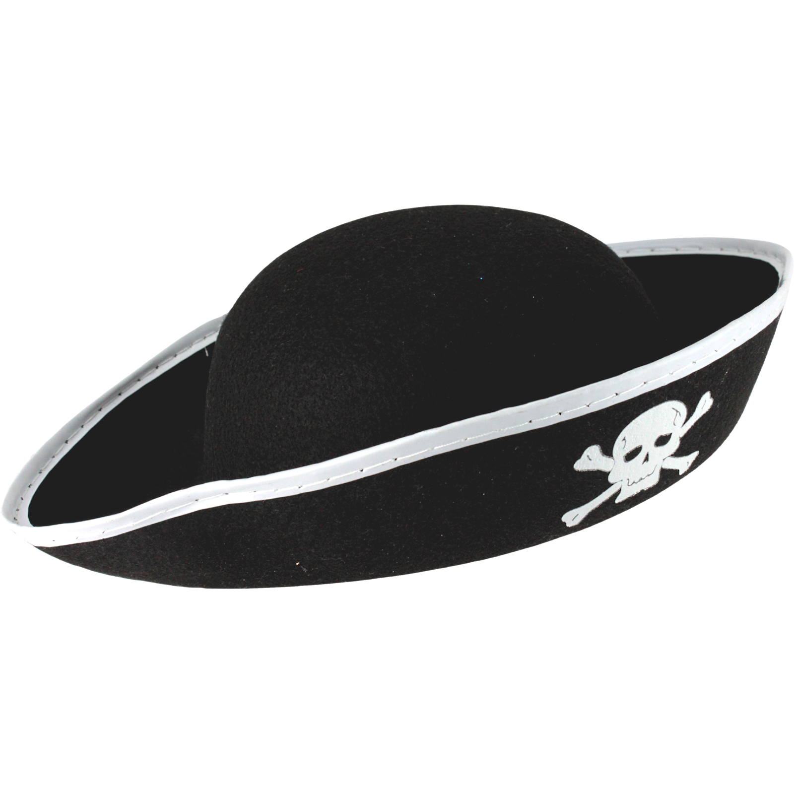 Kids White Rim Pirate Captain Felt Hat