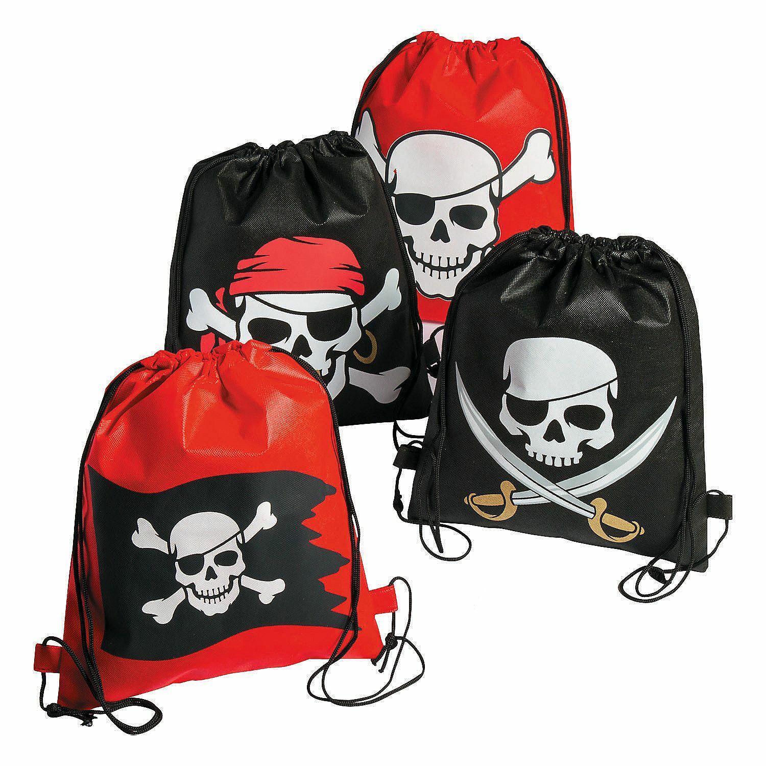 Pirate Drawstring Bags (Pack of 12)