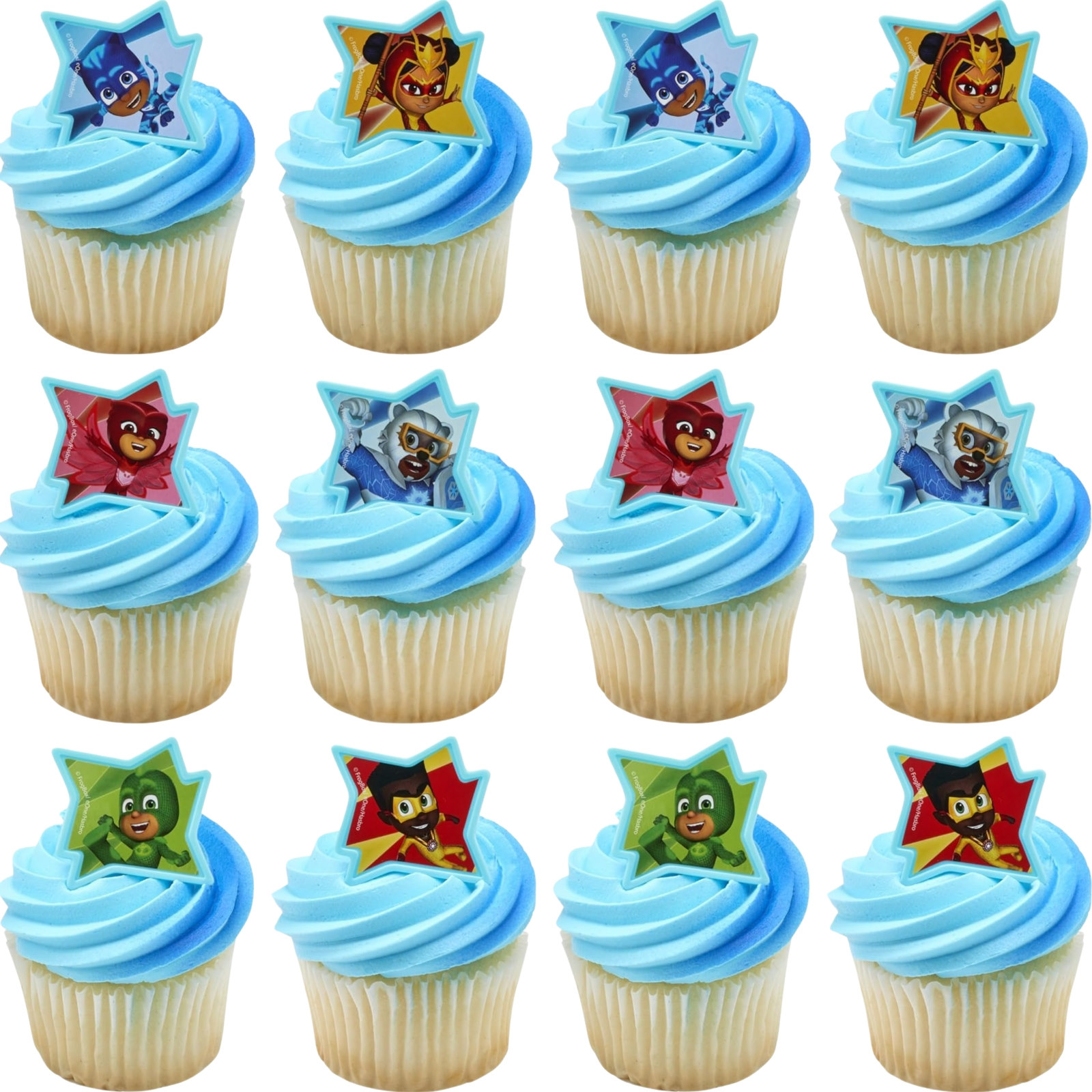 PJ Masks Calling All Heroes Cupcake Rings (Pack of 12)