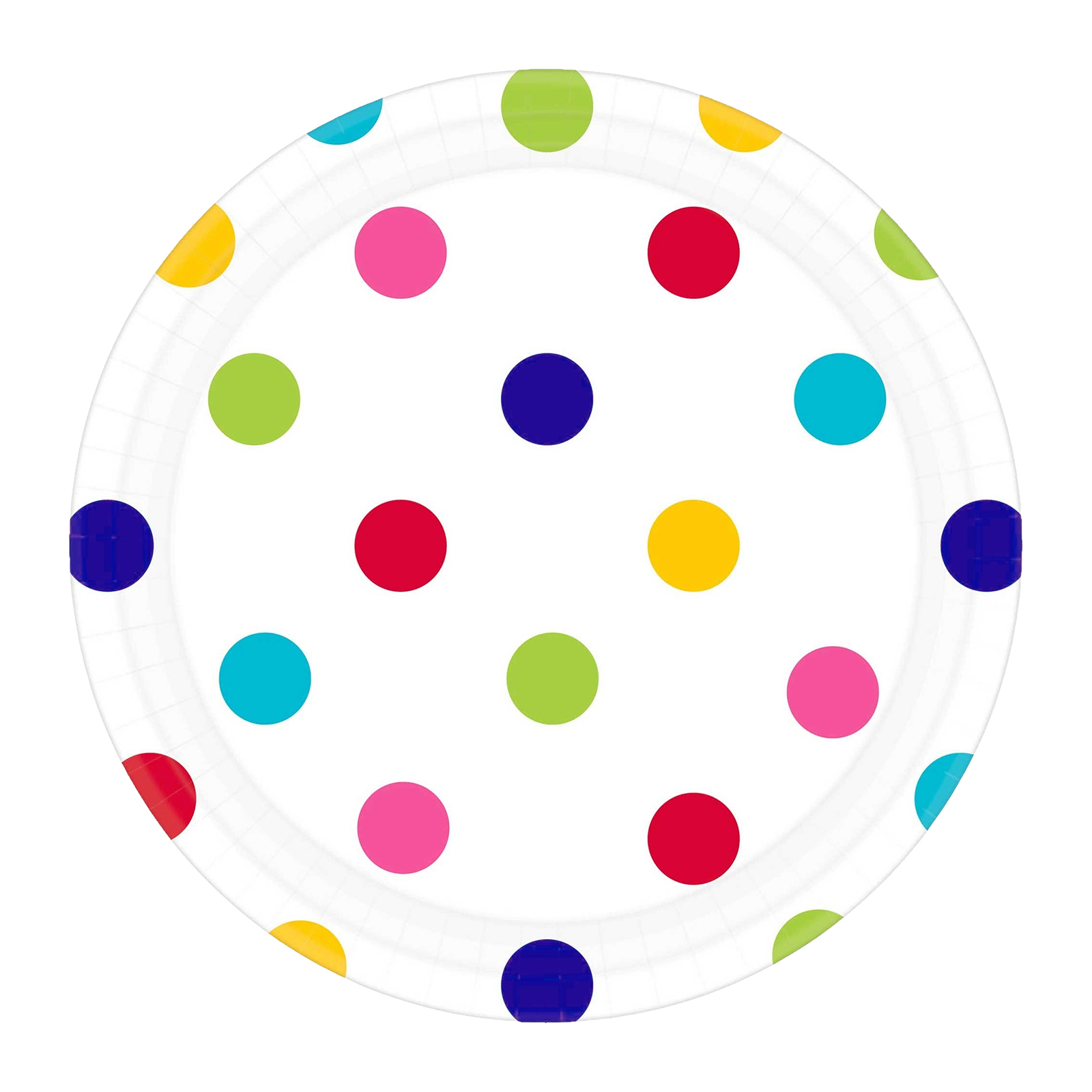 Rainbow Polka Dot Small Paper Plates (Pack of 8) 