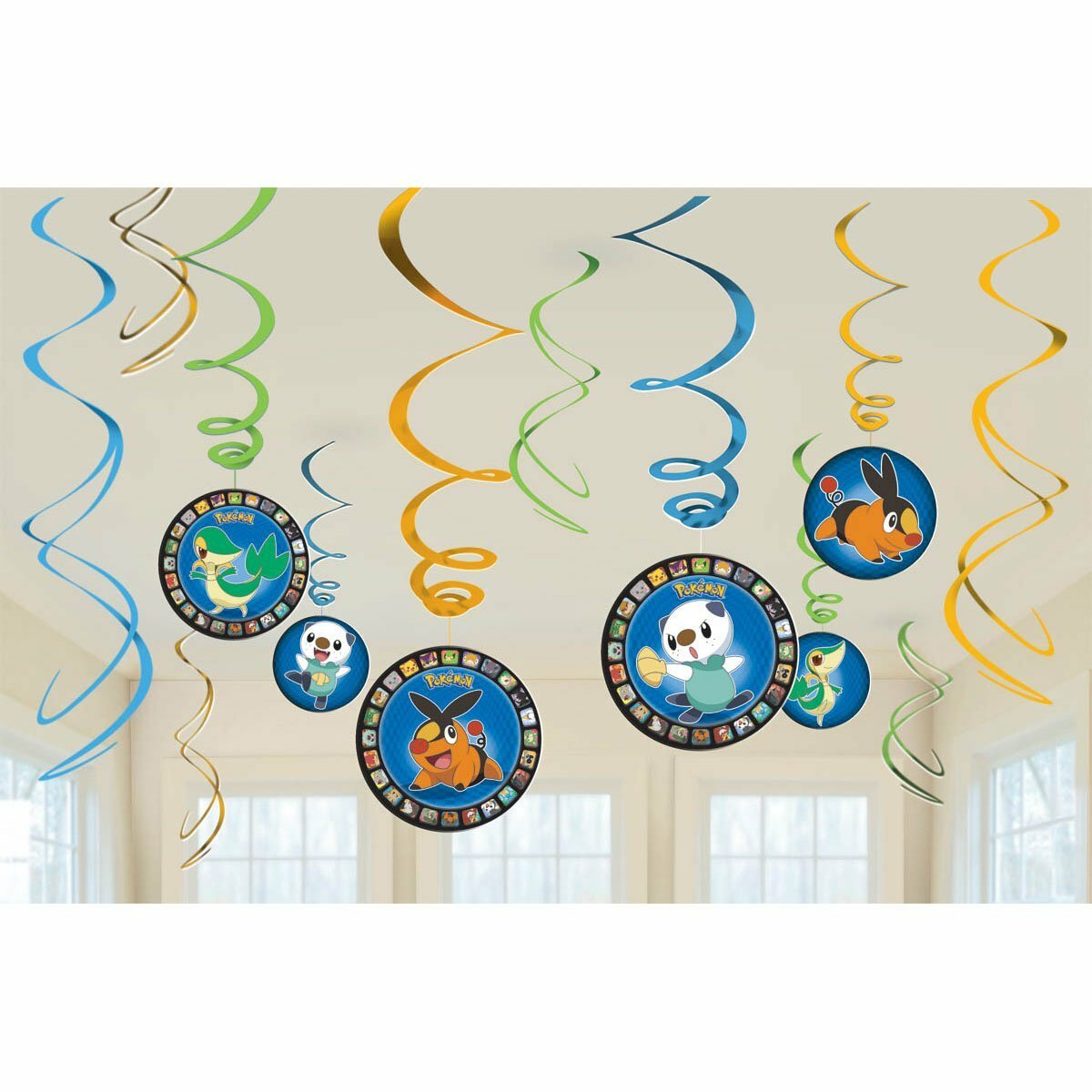 Pokemon Swirl Decorations (Pack of 12)