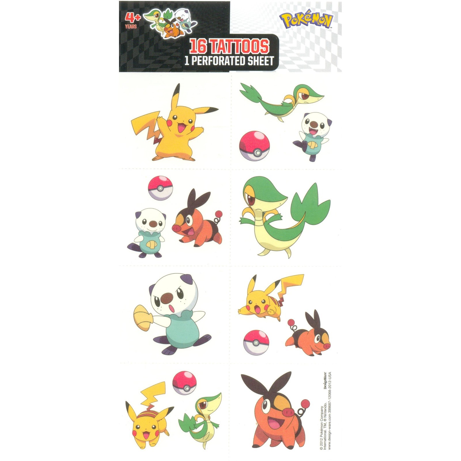 Pokemon Tattoos (1 Sheet)