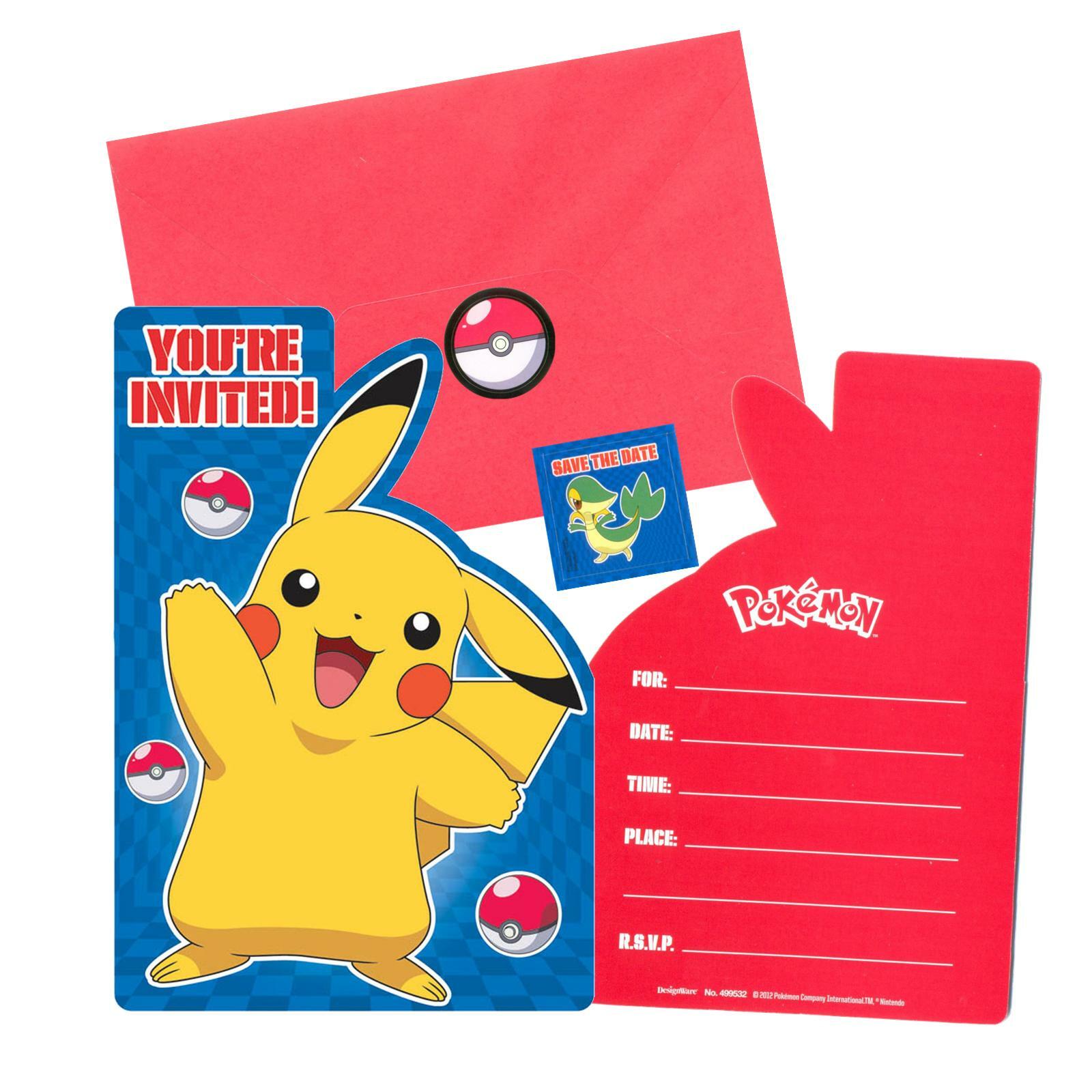 Pokemon Party Invitations (Pack of 8)
