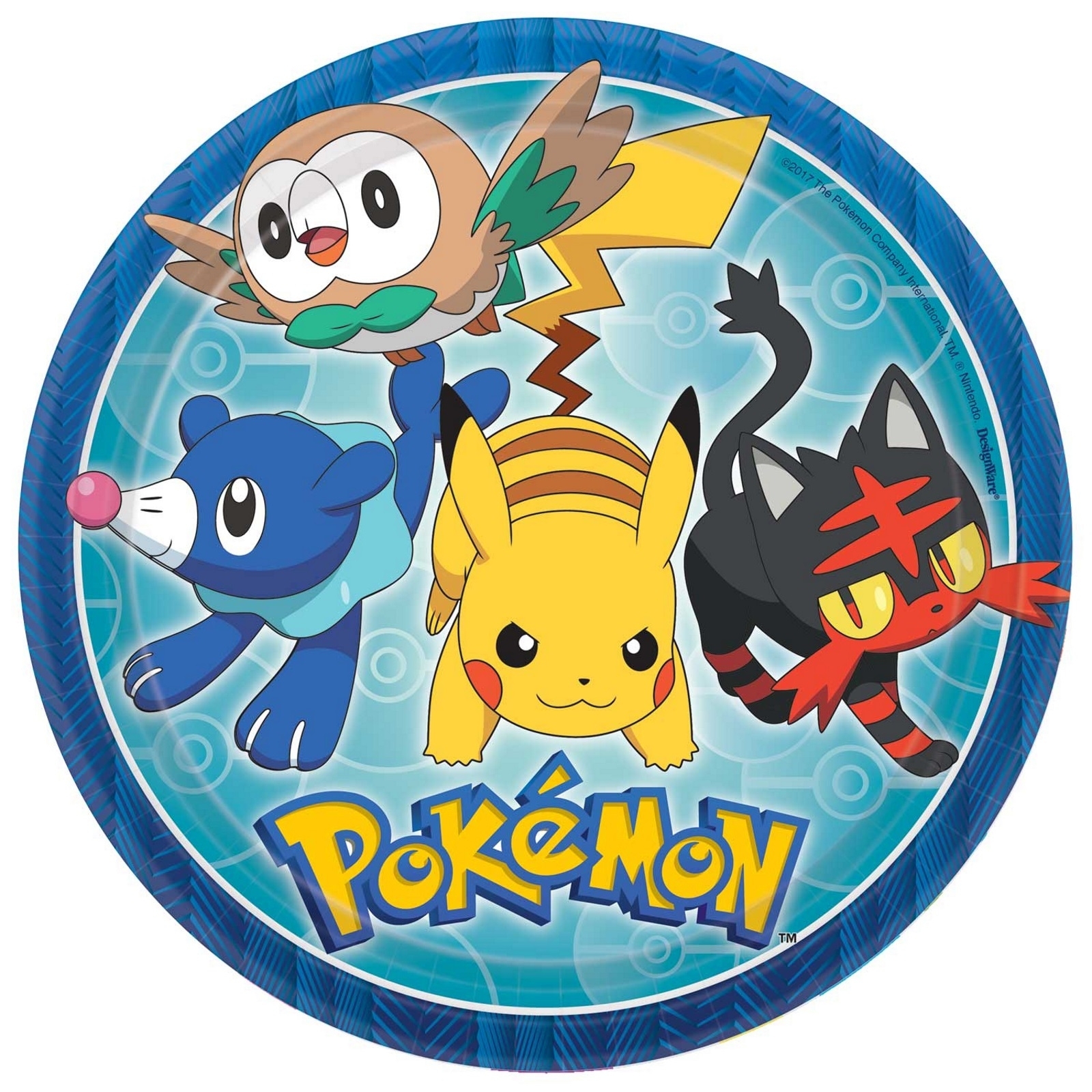 Pokemon Core Large Paper Plates (Pack of 8)
