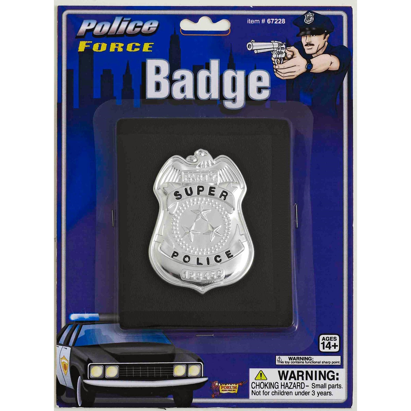 Police Badge on Wallet Adult Costume Accessory
