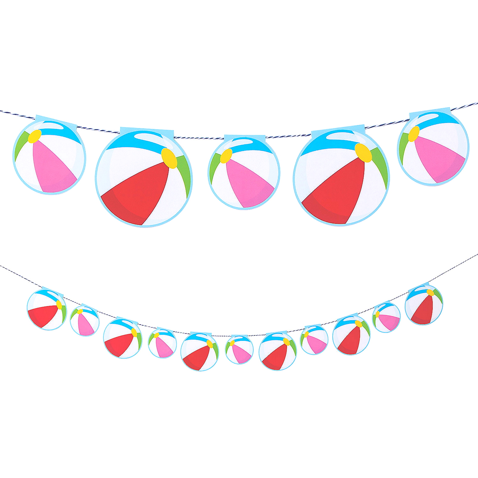 Pool Party Beach Ball Garland Banner (2.13m)