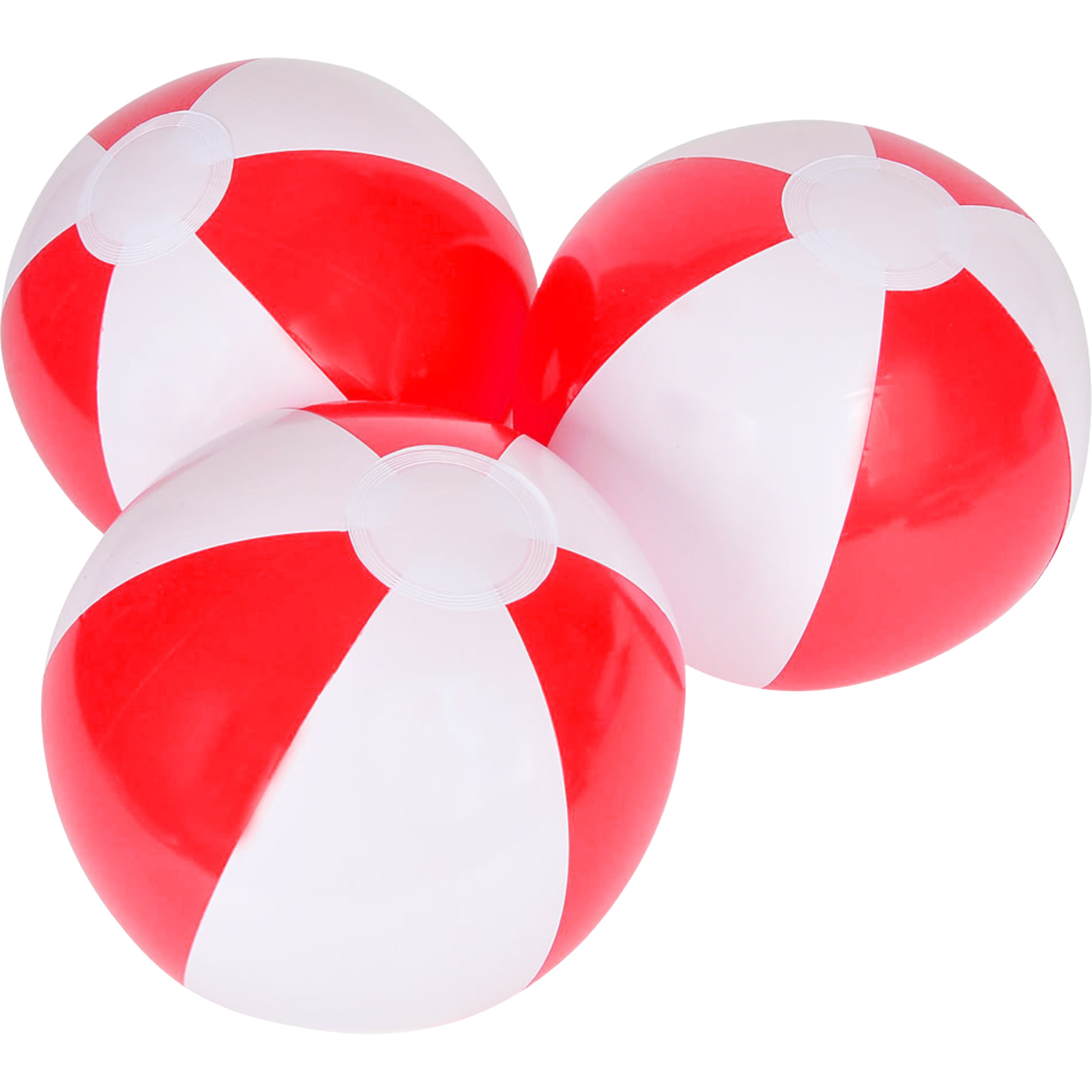 Red and White Inflatable Beach Balls (Pack of 12)
