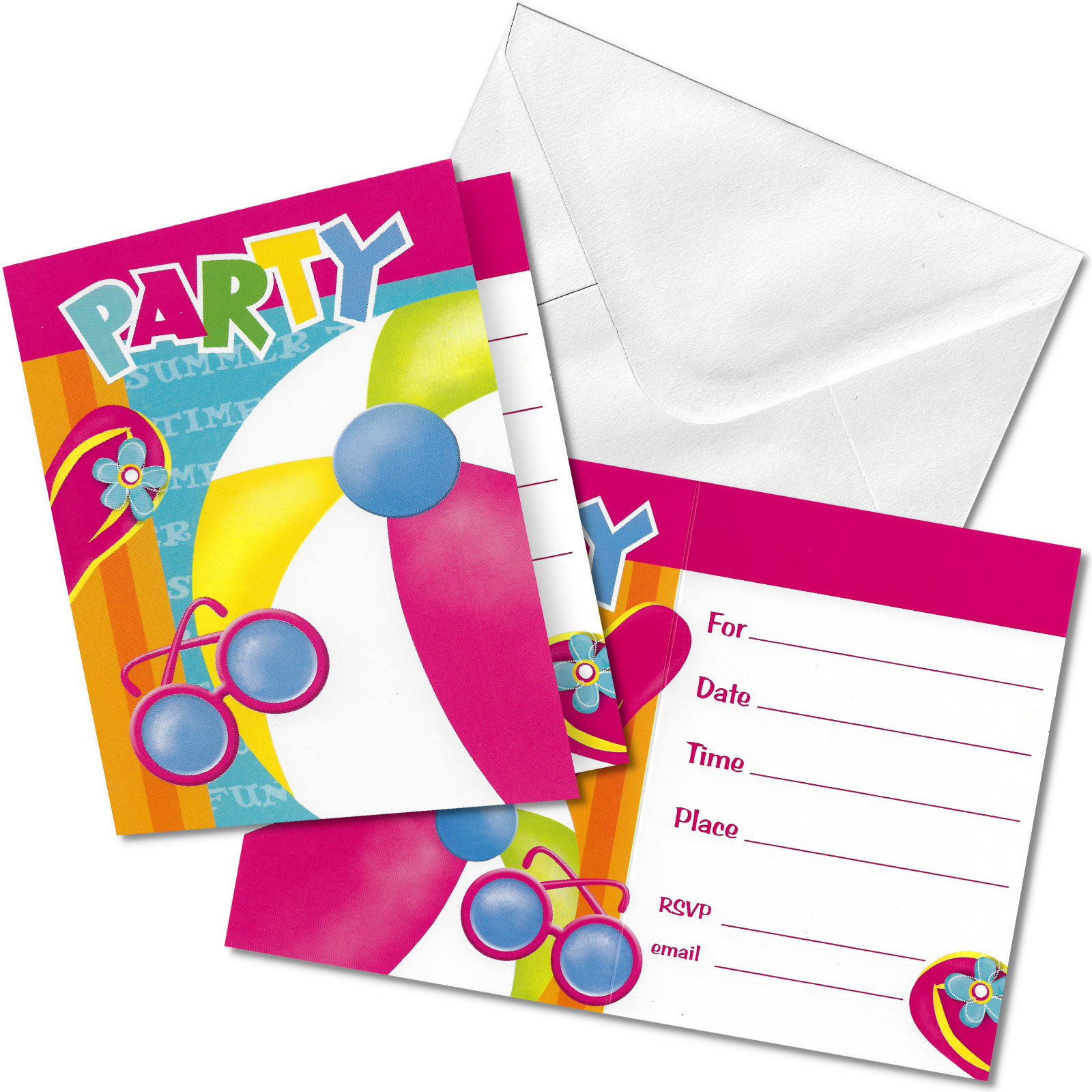 Summertime Splash Party Invitations (Pack of 8)