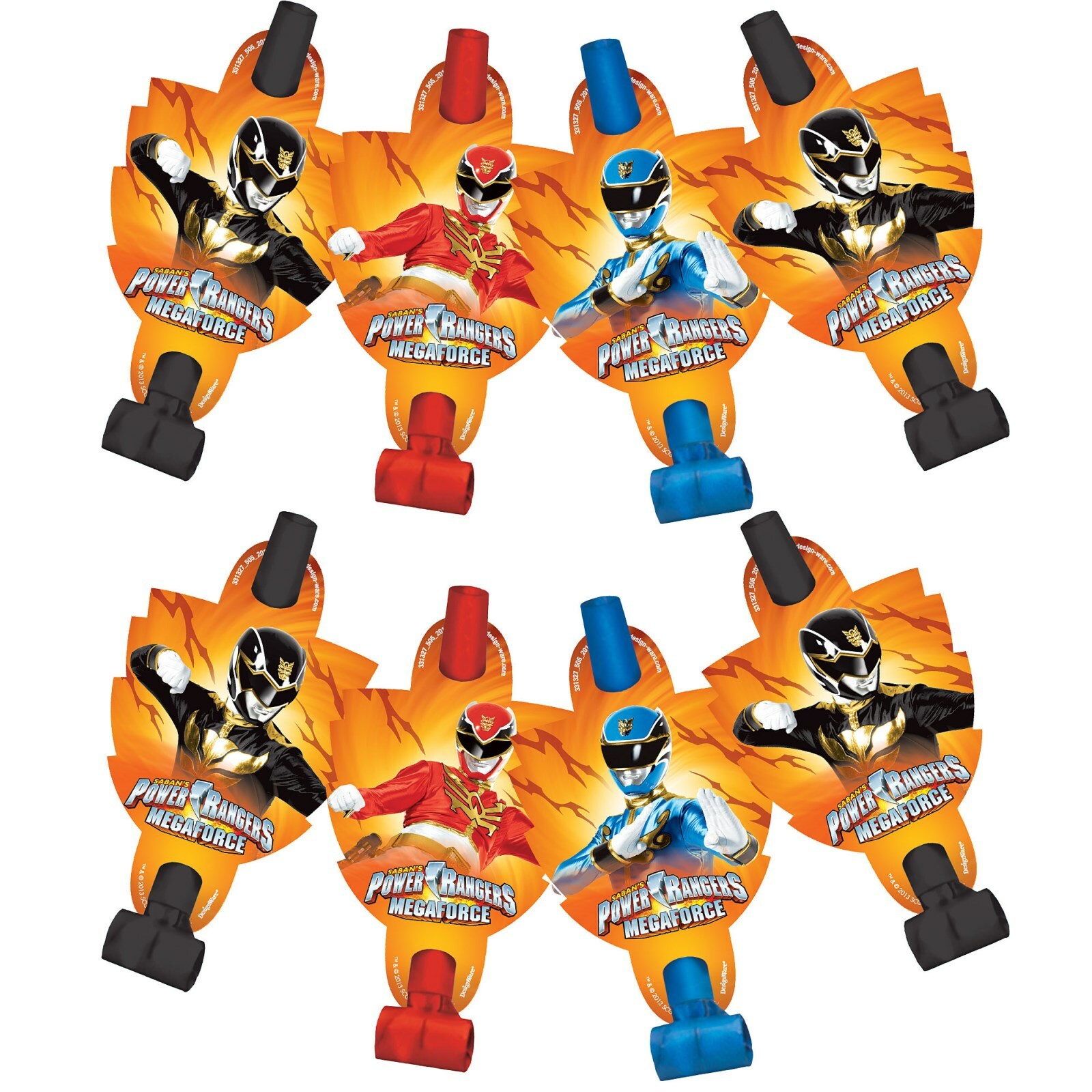Power Rangers Megaforce Party Blowers (Pack of 8)