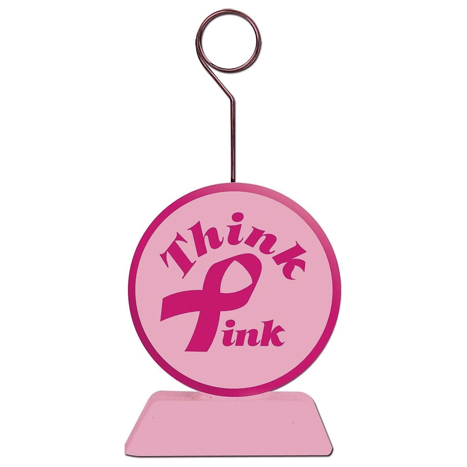 Think Pink Ribbon Photo Holder And Balloon Weight 