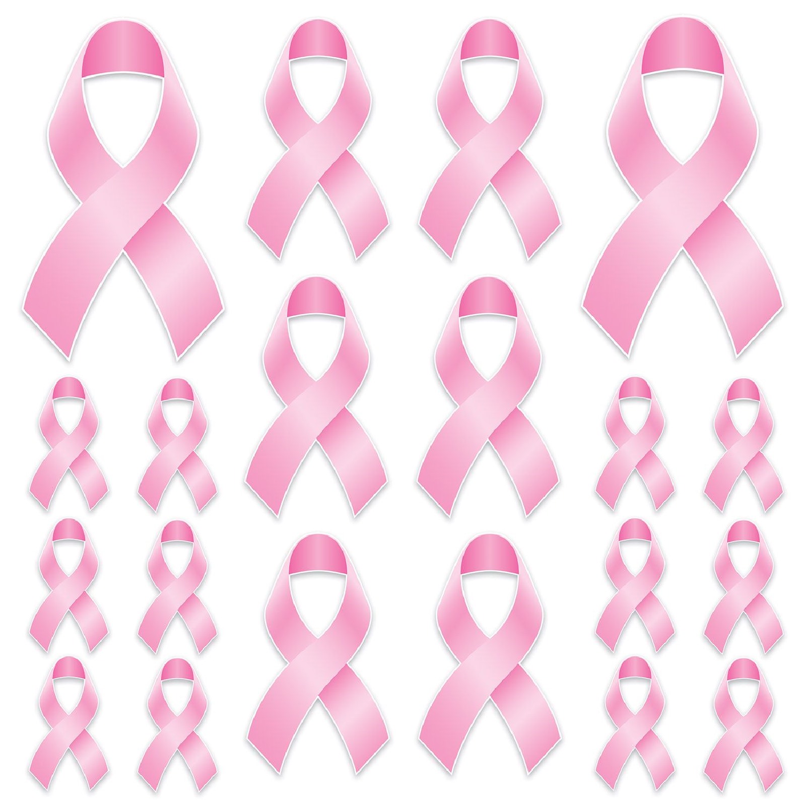 Pink Ribbon Cutout Wall Decorations (Pack of 20)