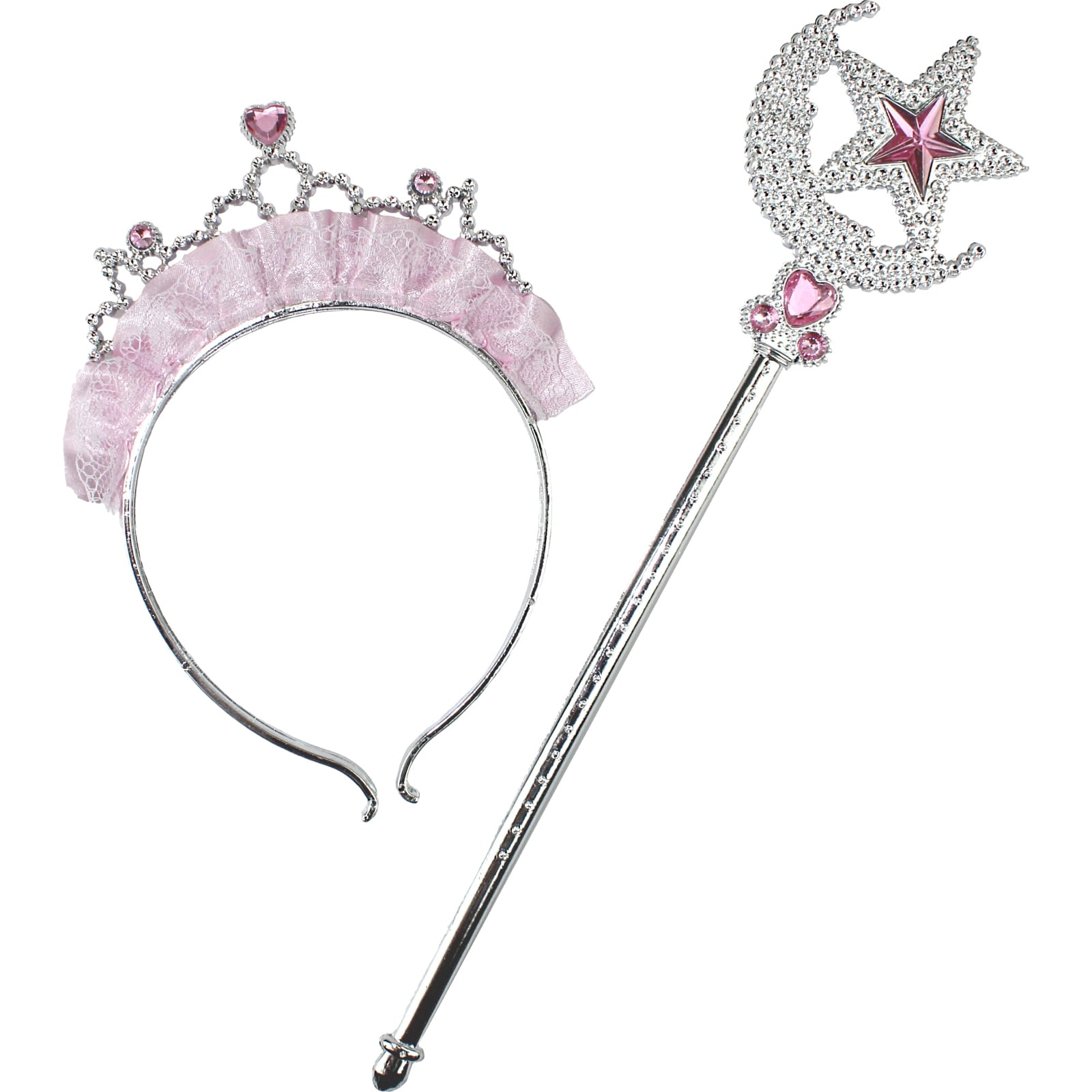 Plastic Princess Star Wand And Headband Set