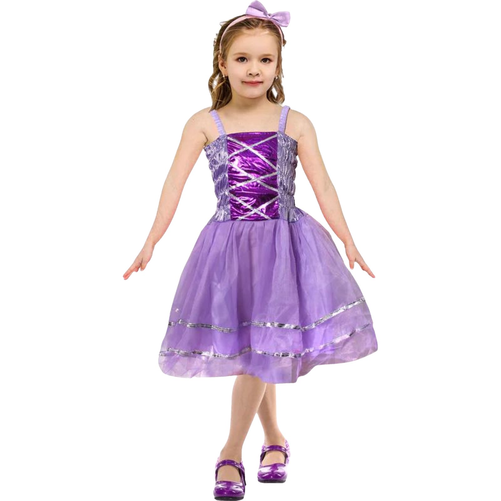 Metallic Purple Princess Dress Girls Costume