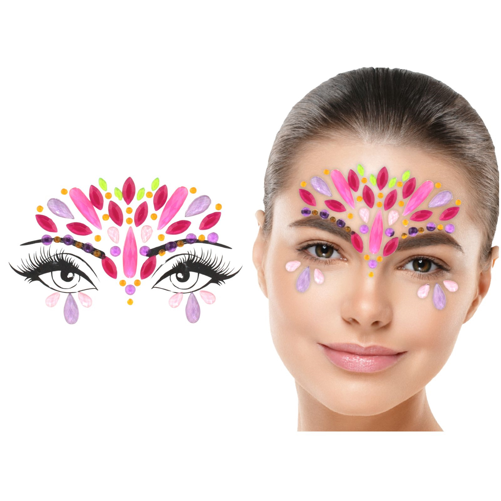 Rainbow Boho Crystal Face Jewels 