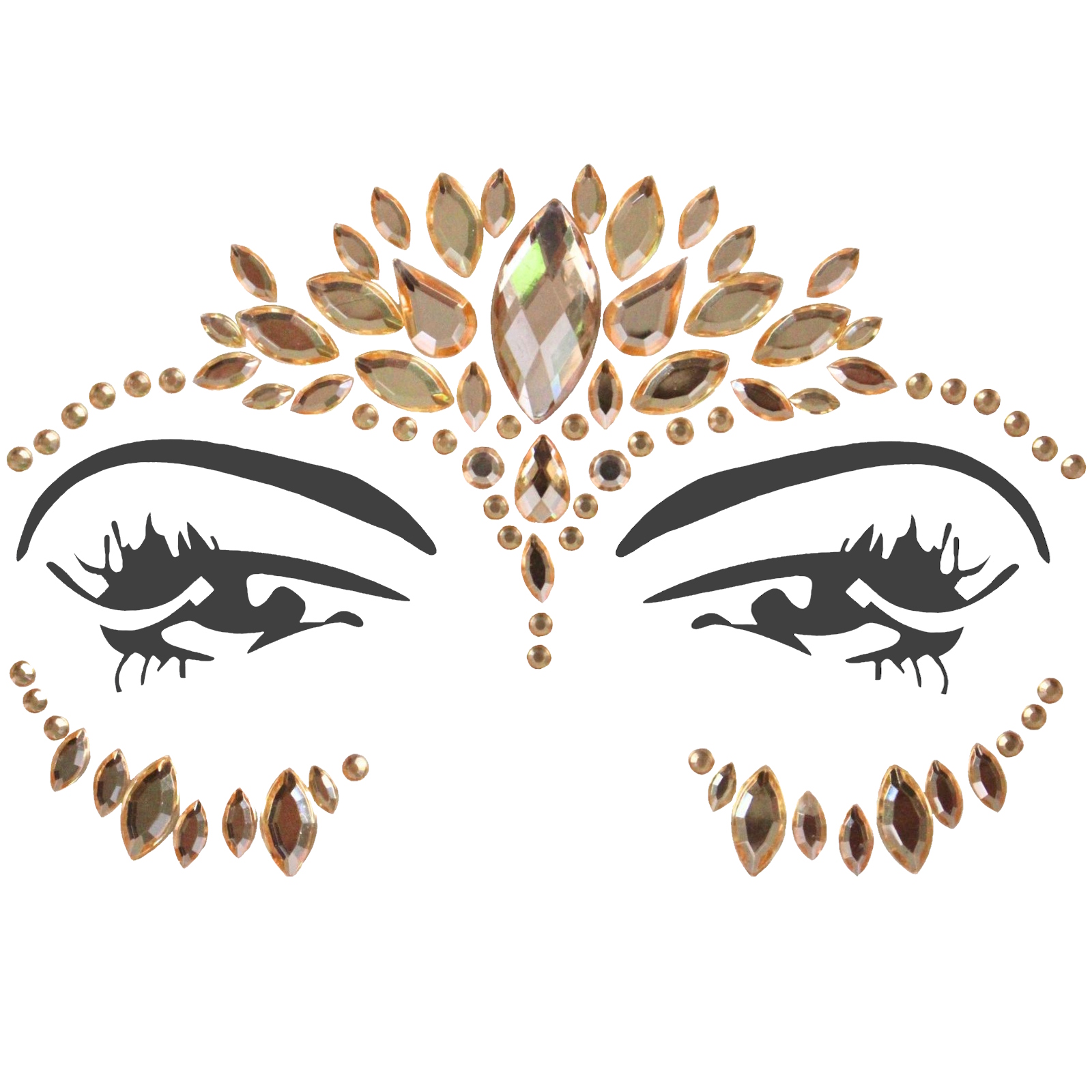 Gold Crystal Face Jewels