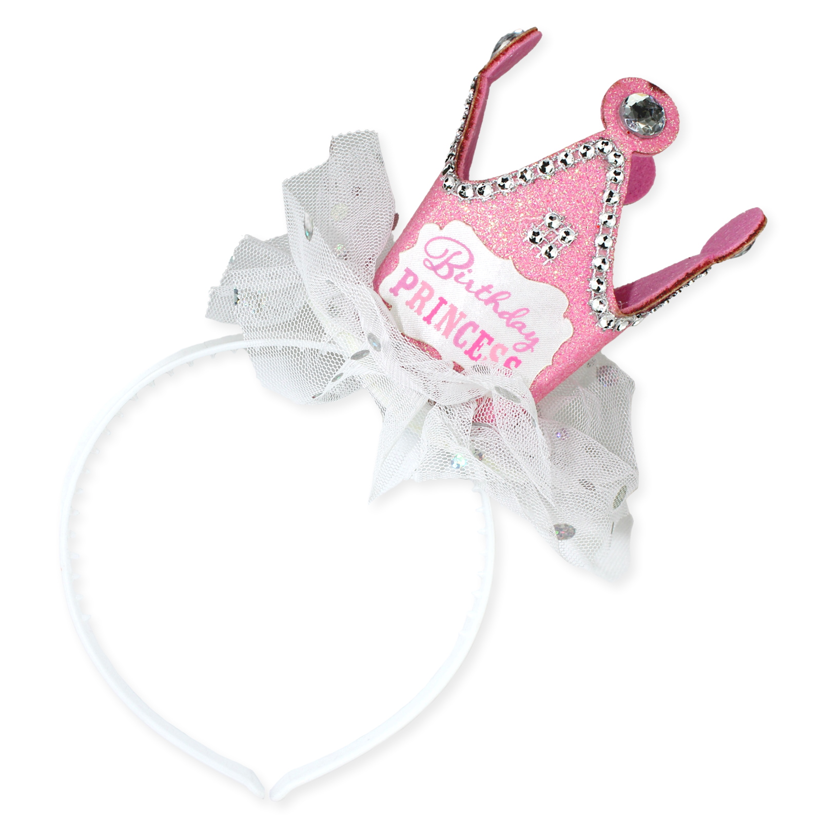 Pink Birthday Princess Crown Headband