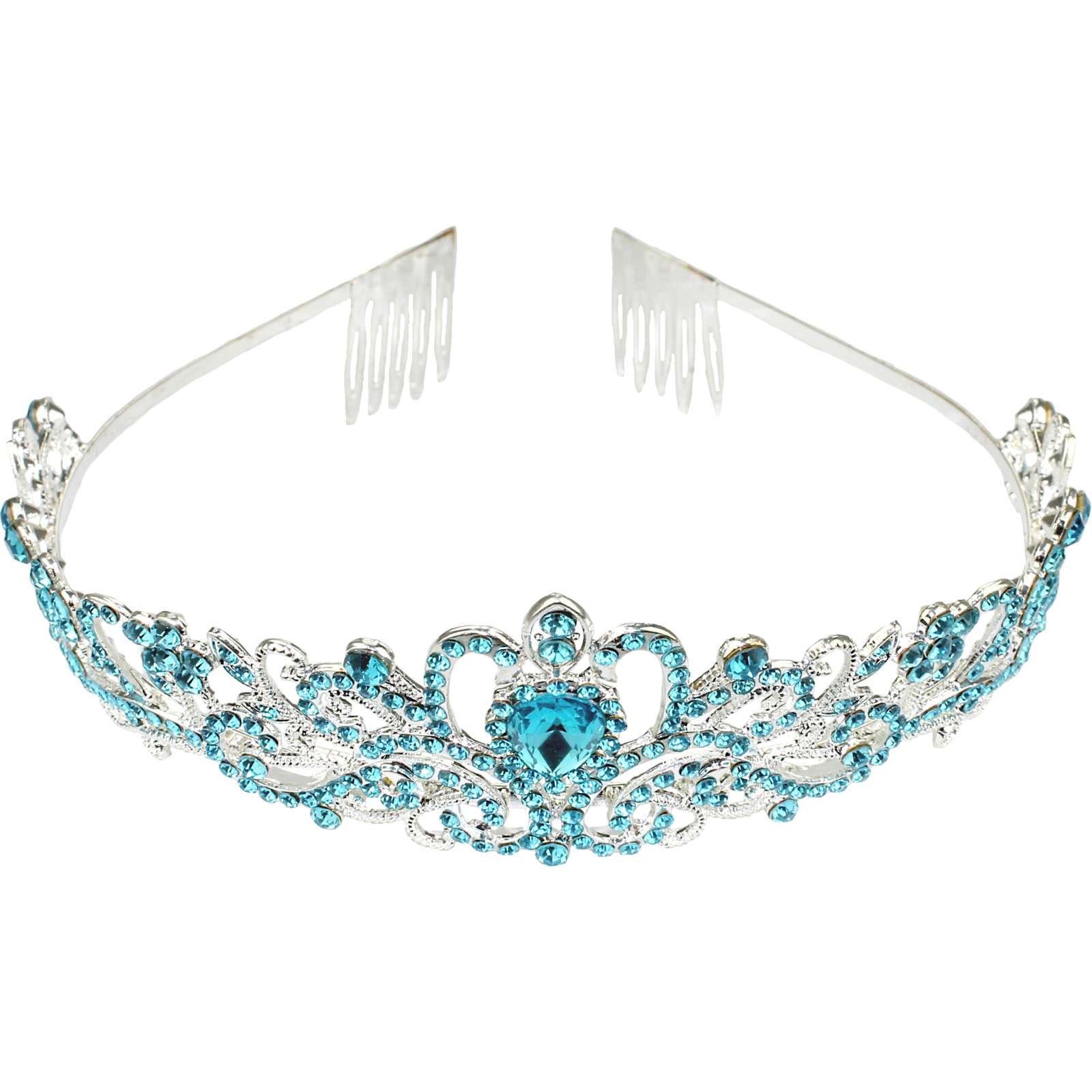 Silver & Blue Diamante Tiara