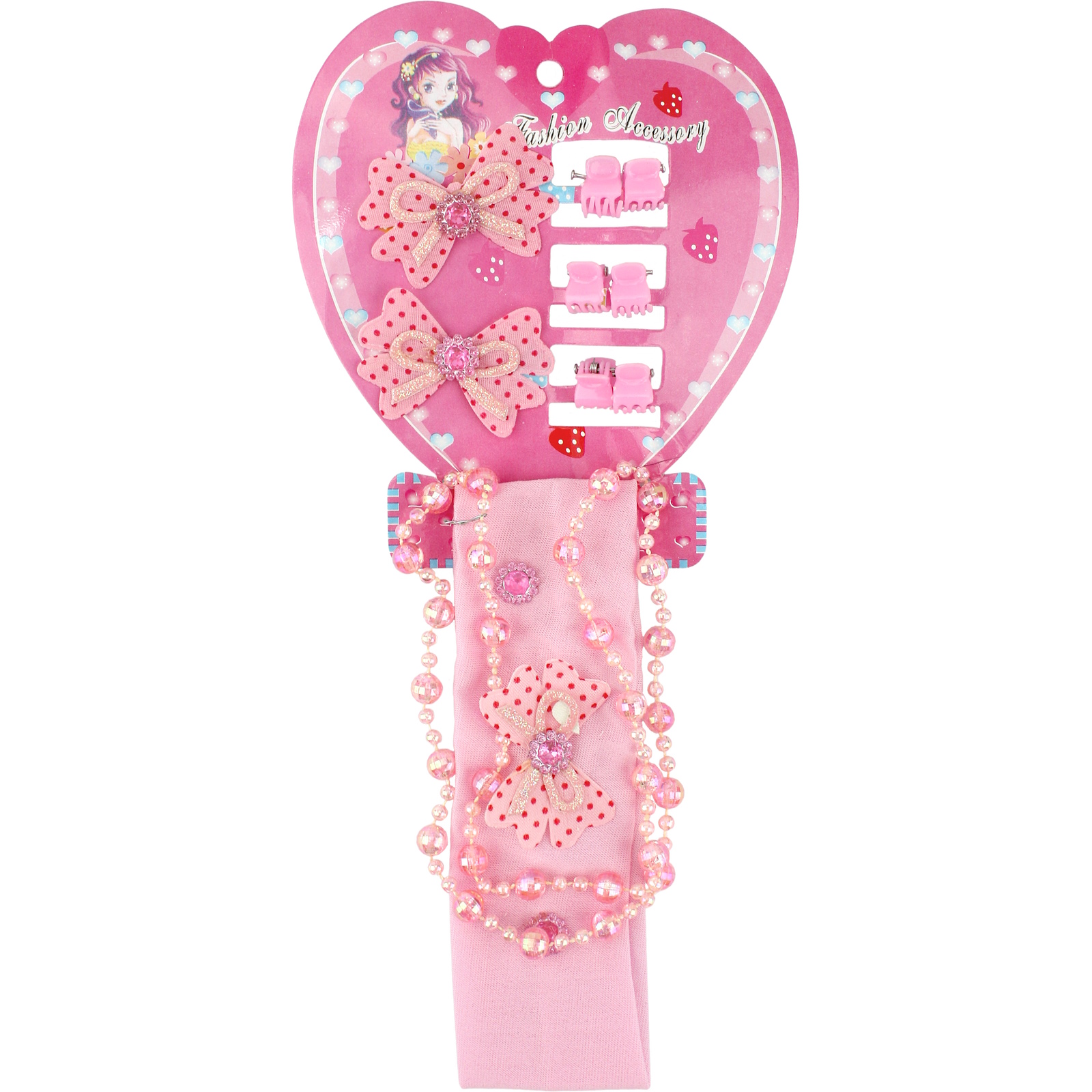 Sparkle Bows Necklace & Accessories Set (10 pieces) 