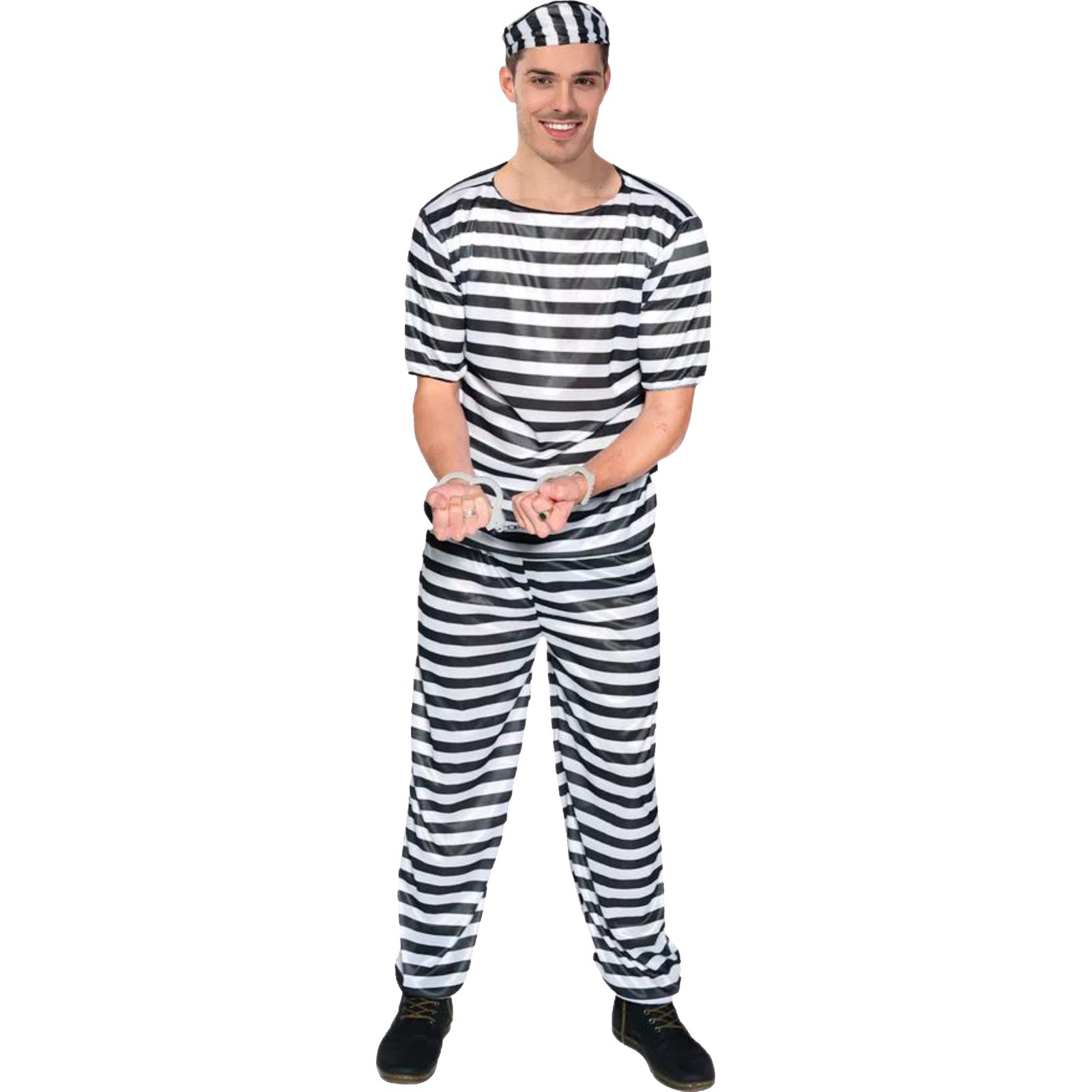 Black and White Stripe Adult Prisoner Costume