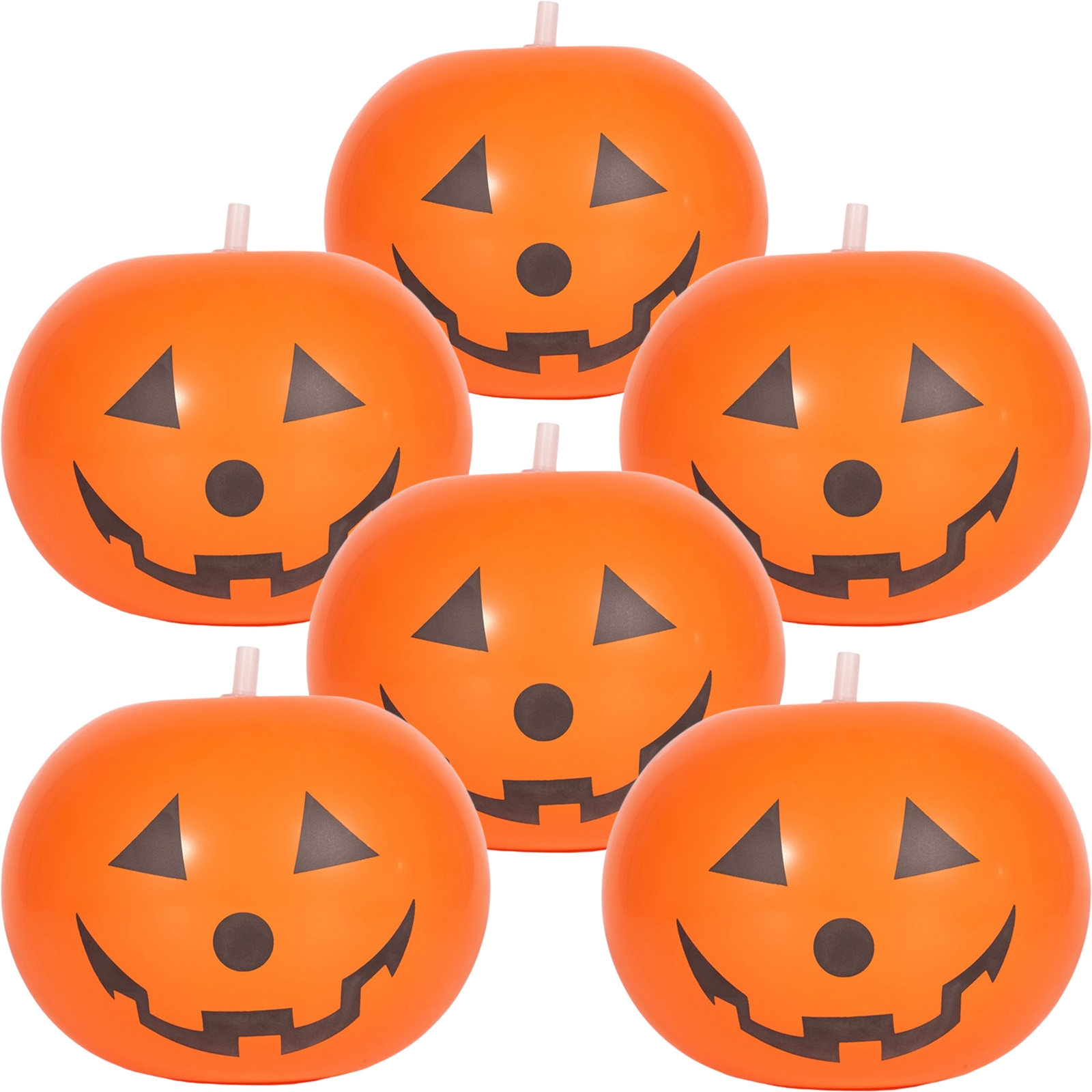 Pumpkin Shaped Latex Balloons (Pack of 6)