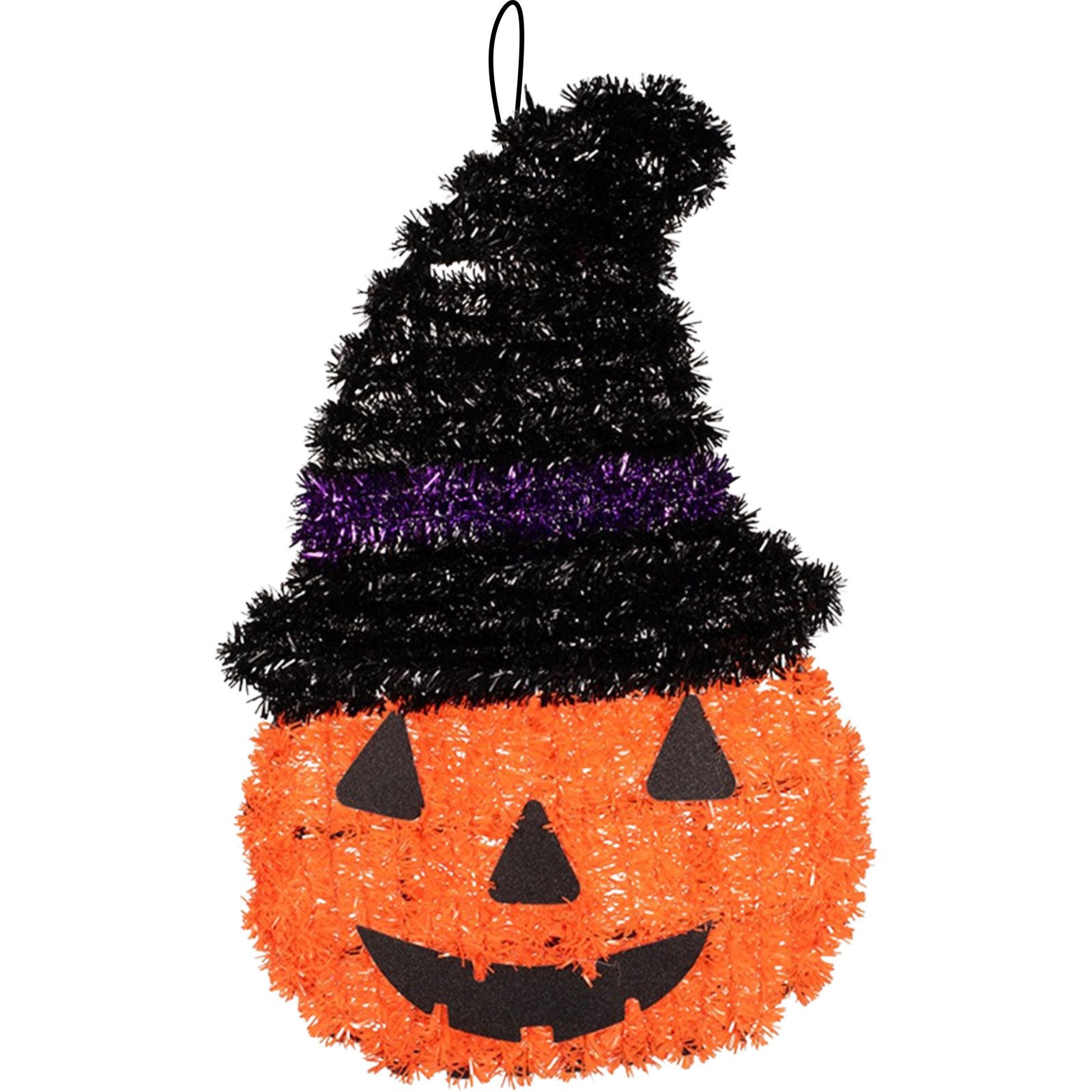 Festive Pumpkin Tinsel Wall Decoration