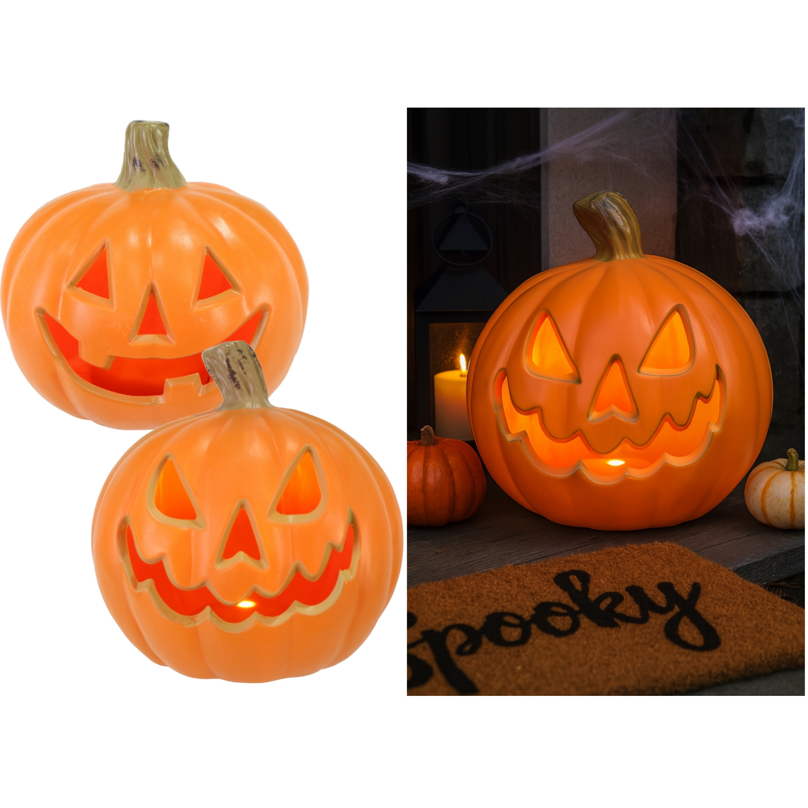 Light Up Jack-O-Lantern Decoration 23cm
