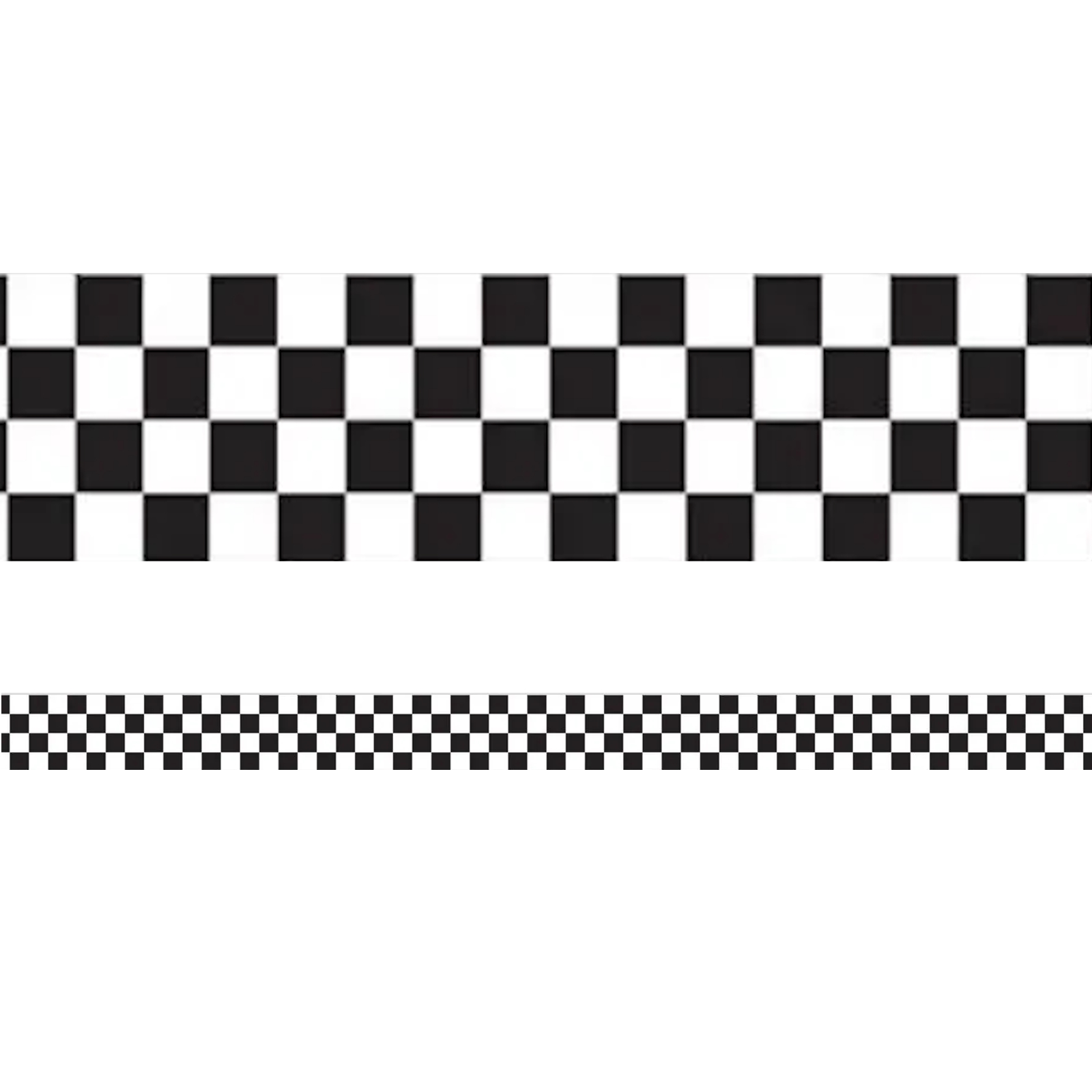 Black & White Chequered Plastic Party Tape 