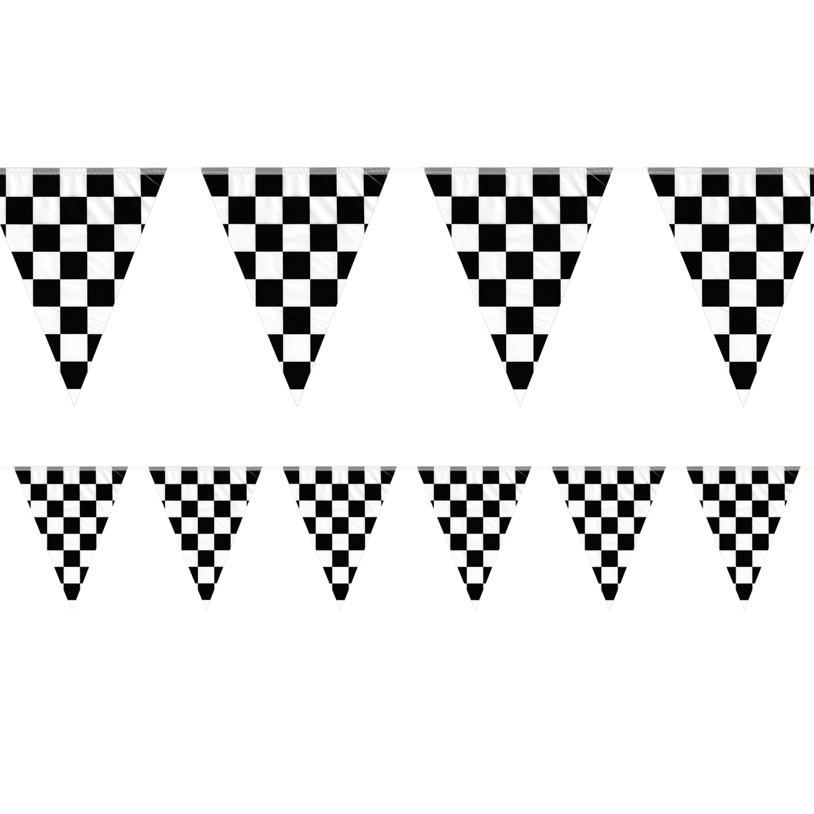 Black and White Chequered Plastic Flag Banner 