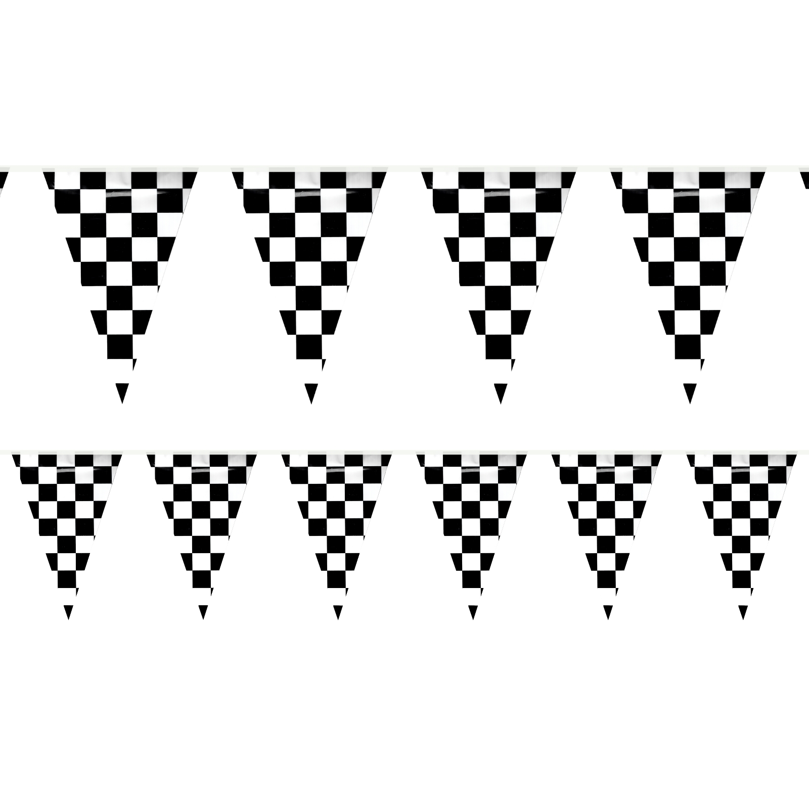 Black and White Chequered Outdoor Plastic Flag Banner 9.1m