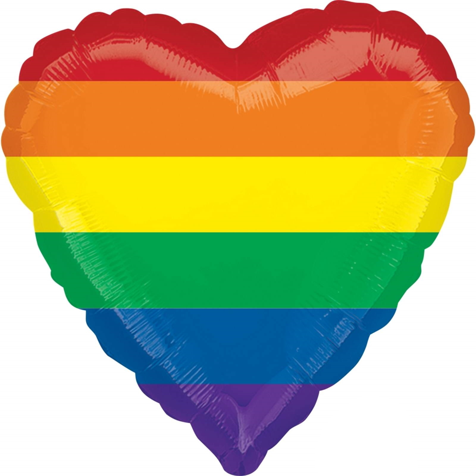 Rainbow Striped Heart Shaped Helium Foil Balloon