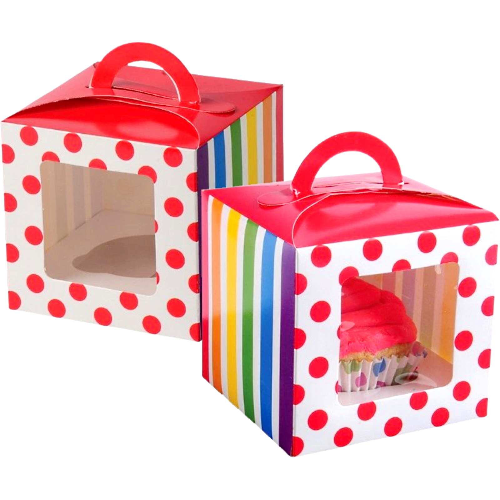 Rainbow Party Cupcake Boxes (Pack of 12)