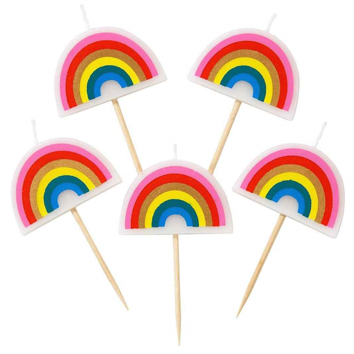Talking Tables Rainbow Brights Cake Candles (Set of 5)