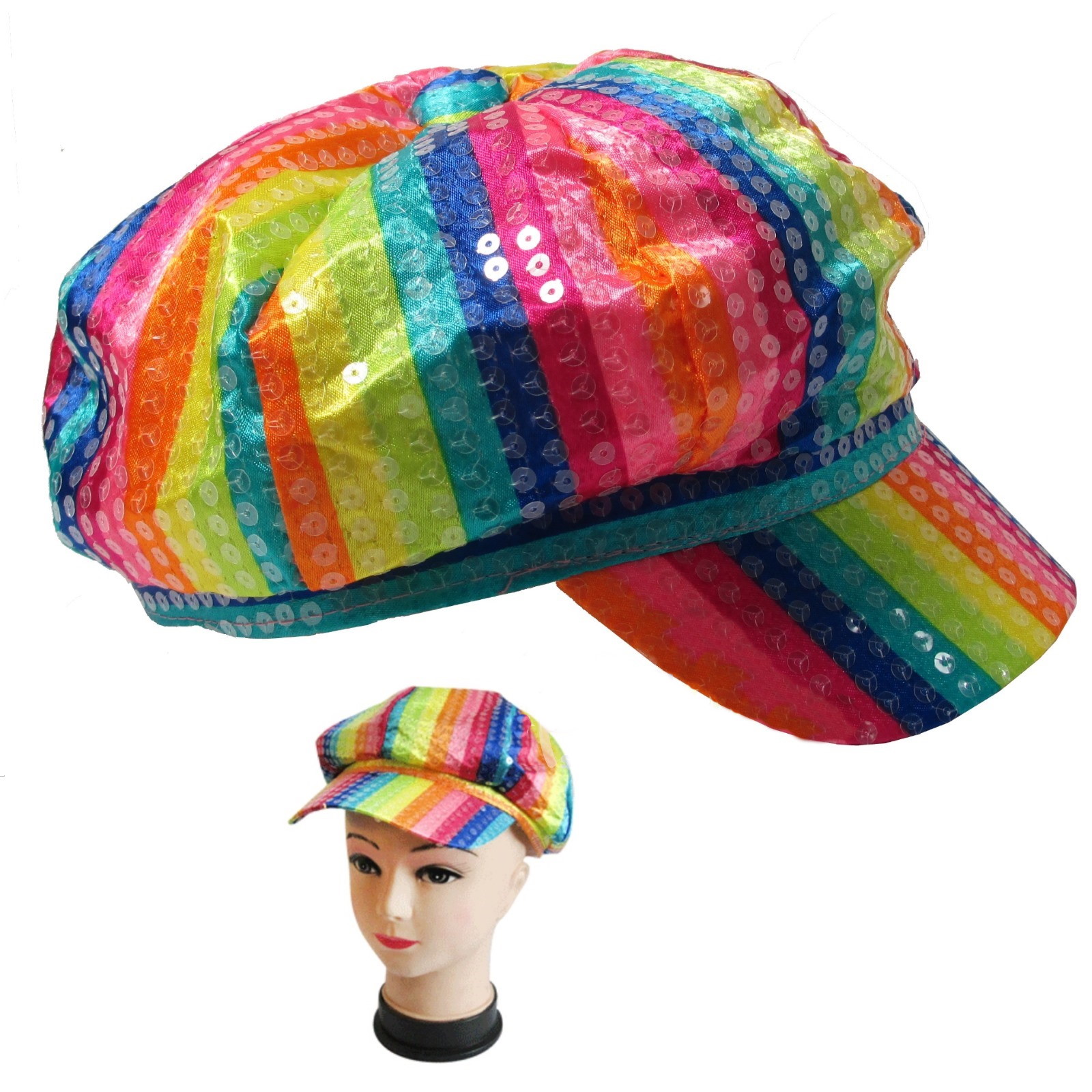 Rainbow Sequin Cap