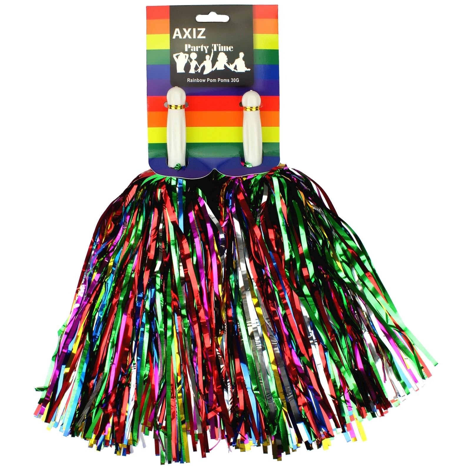 Rainbow Foil Pom Poms (Set of 2)