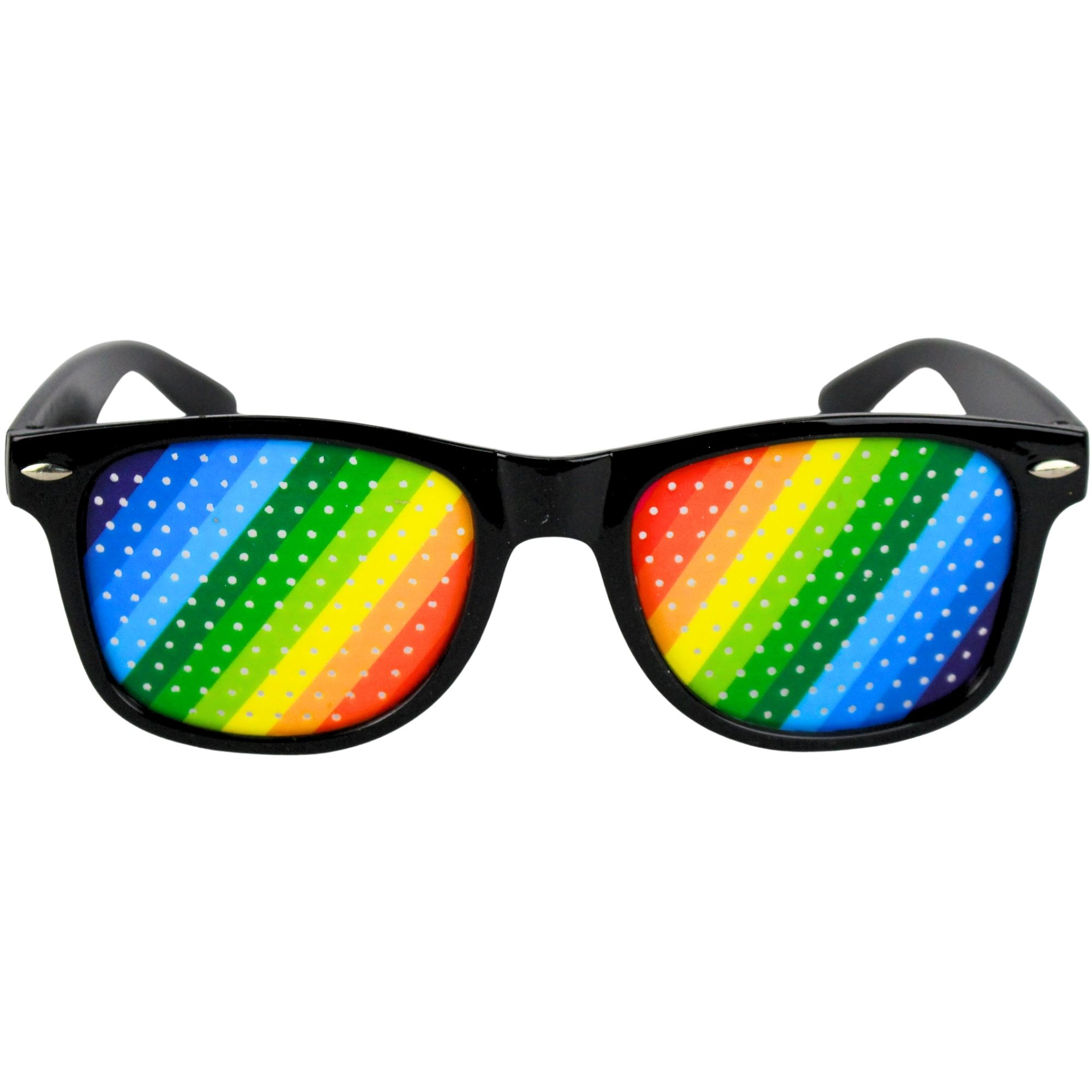 Rainbow Striped Party Glasses