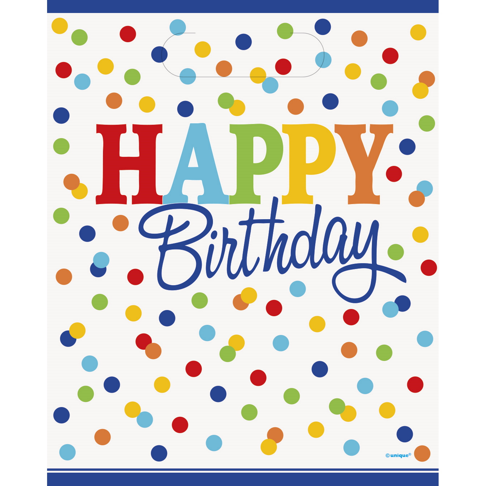 Happy Birthday Rainbow Plastic Lolly/Treat Bags (Pack of 8) 