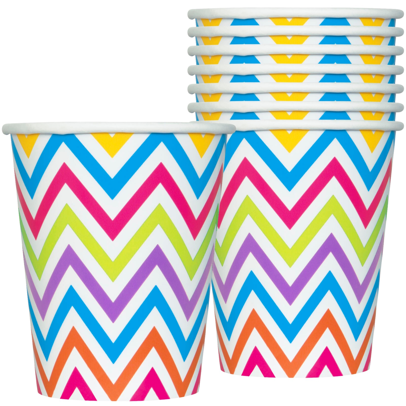 Rainbow Chevron Paper Cups (Pack of 8) 