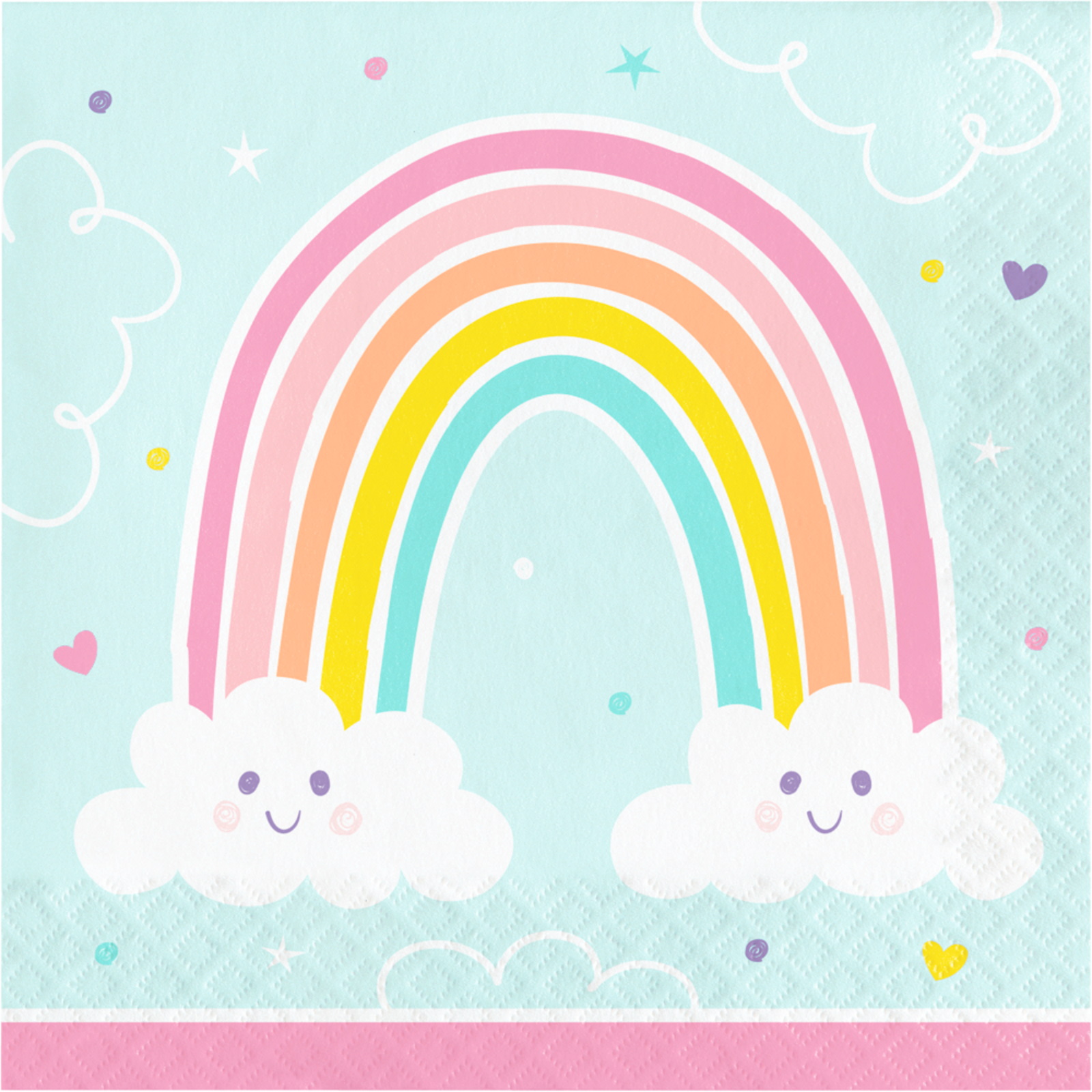 Happy Rainbow Large Paper Napkins / Serviettes (Pack of 16)