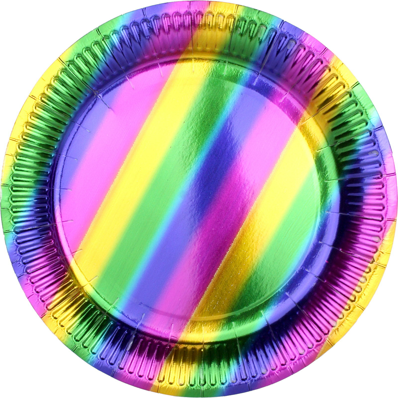 Metallic Rainbow Large Paper Plates (Pack of 12)
