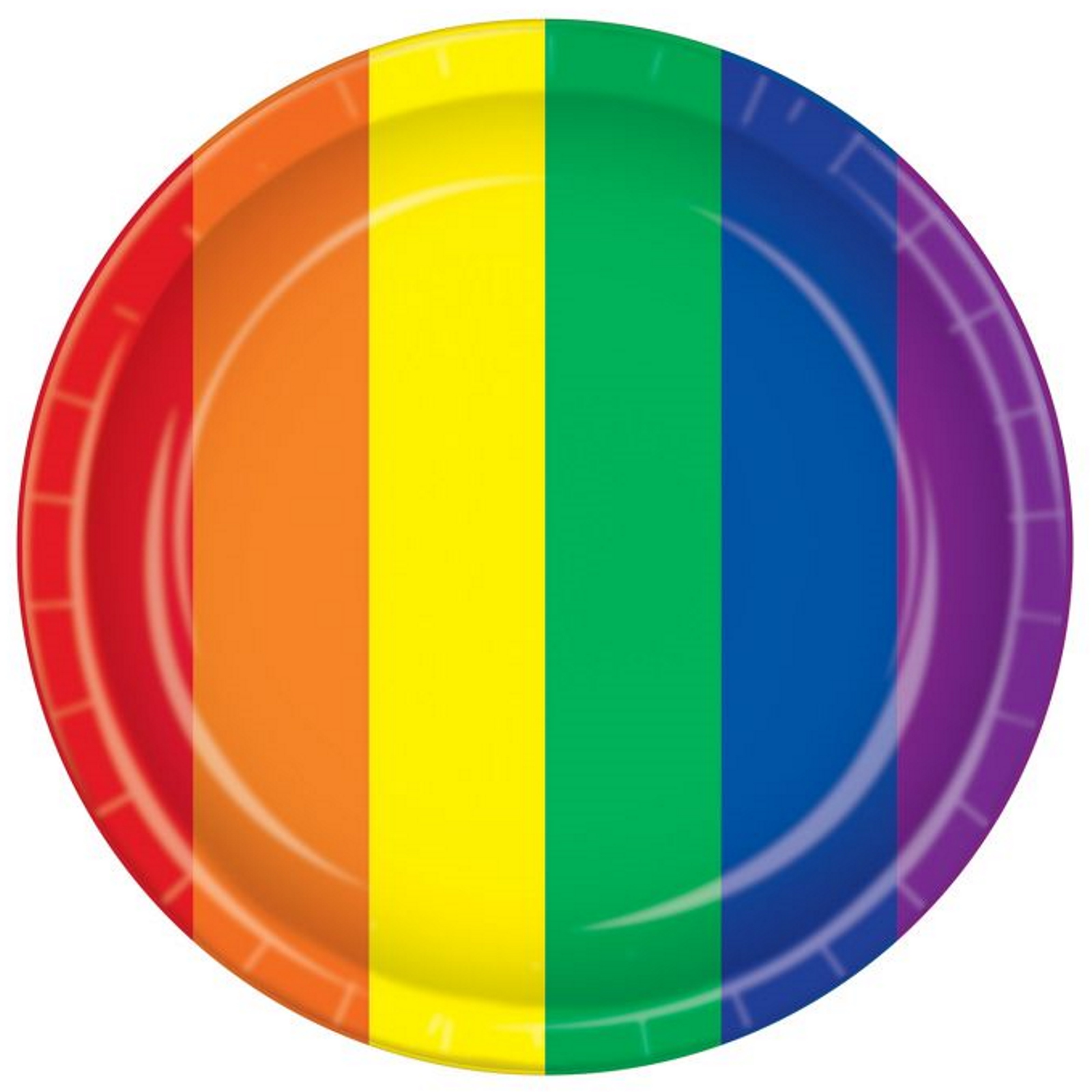 Rainbow Striped Round Paper Plates 23cm (Pack of 8) 
