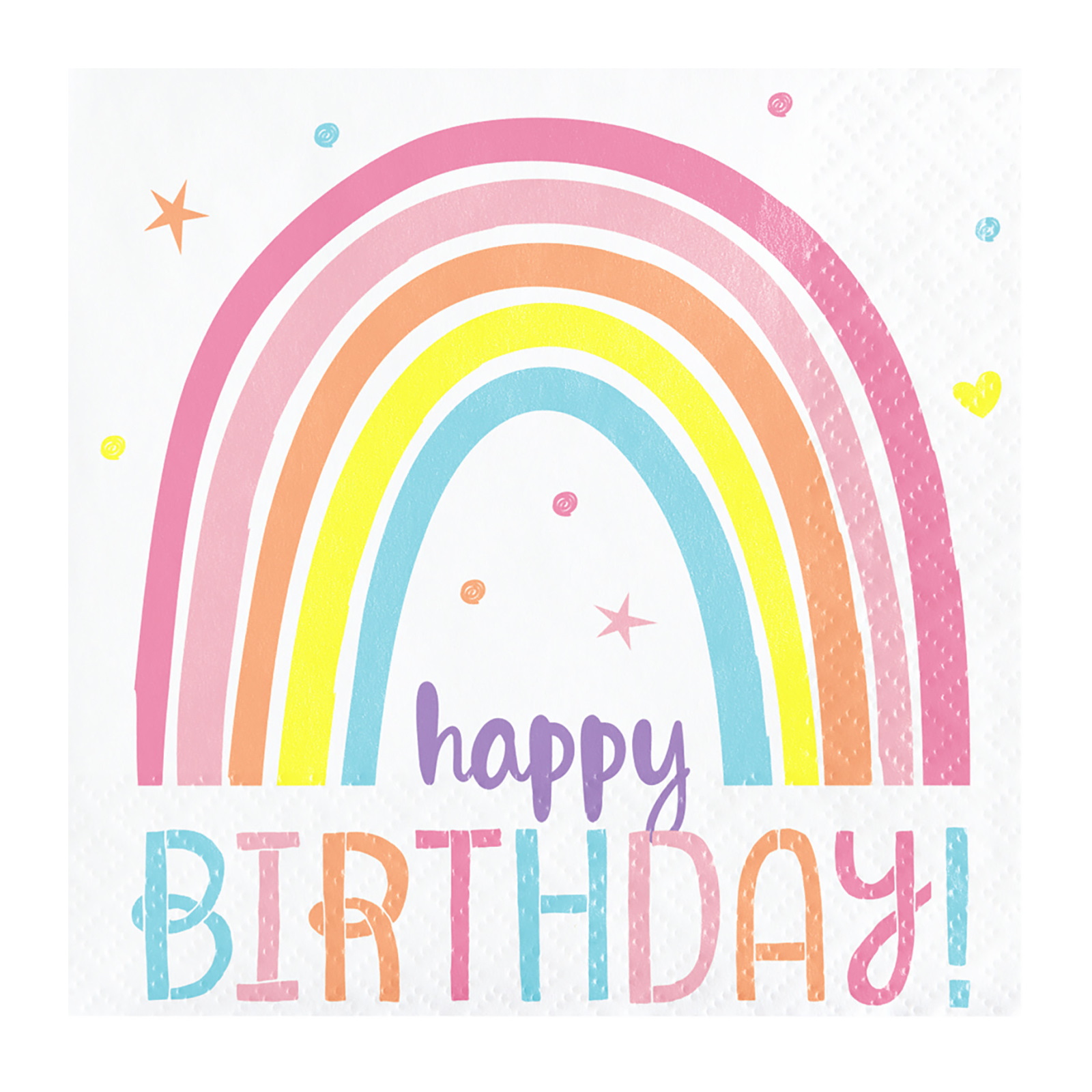 Happy Rainbow Small Paper Napkins / Serviettes (Pack of 16)
