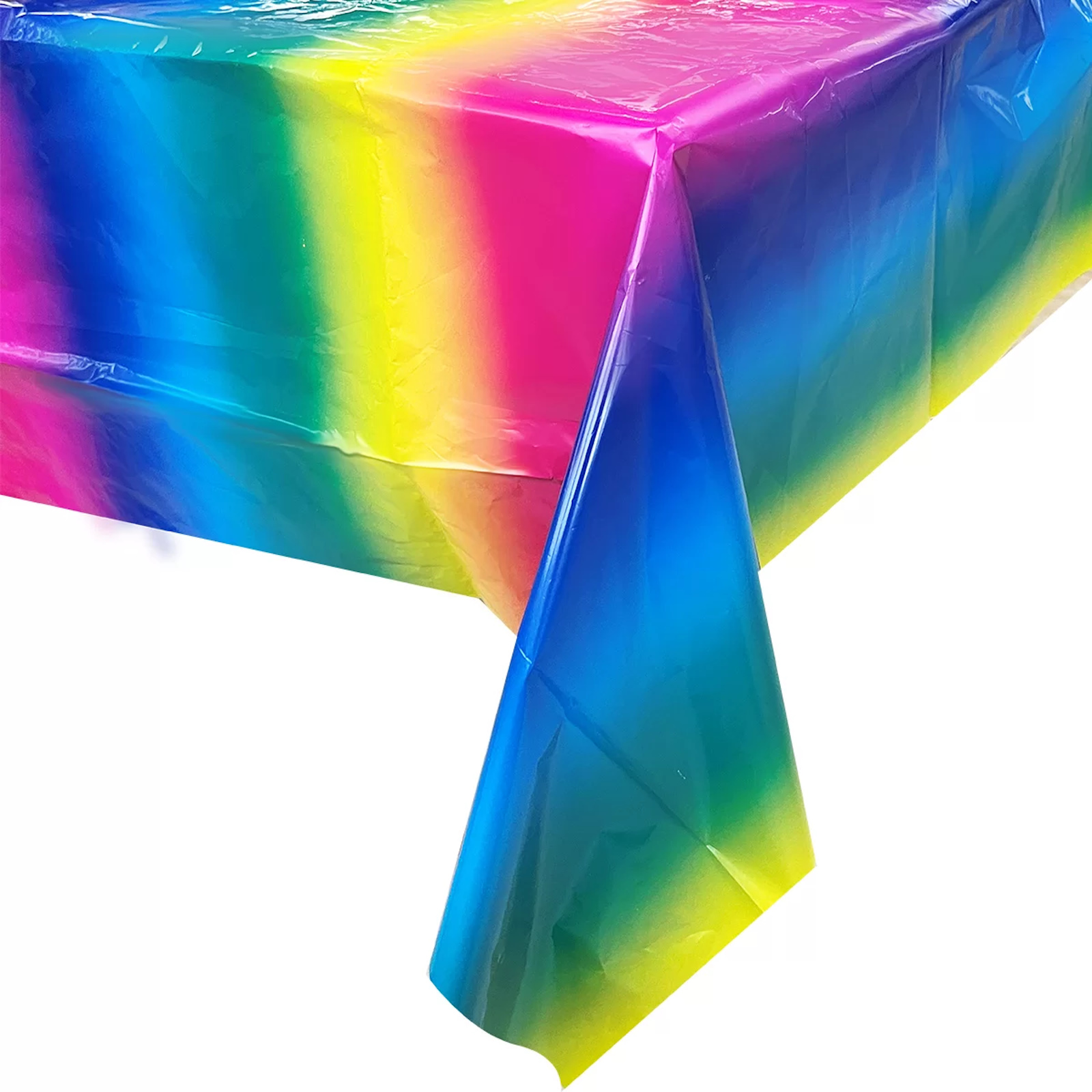 Bright Plastic Rainbow Tablecloth