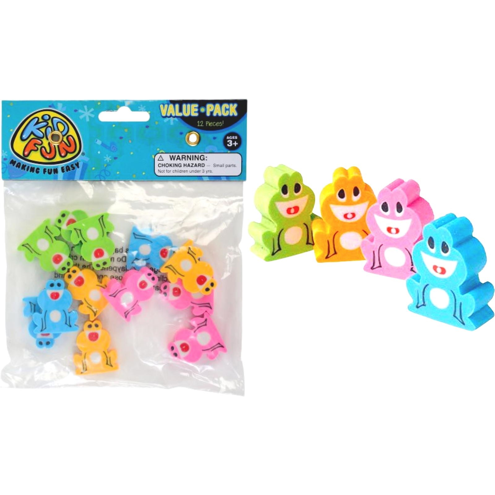 Colourful Frog Erasers (Pack of 12)