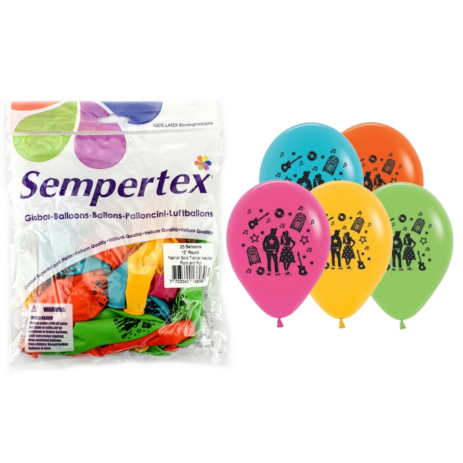 Rock-n-Roll Assorted Balloons Pack of 25