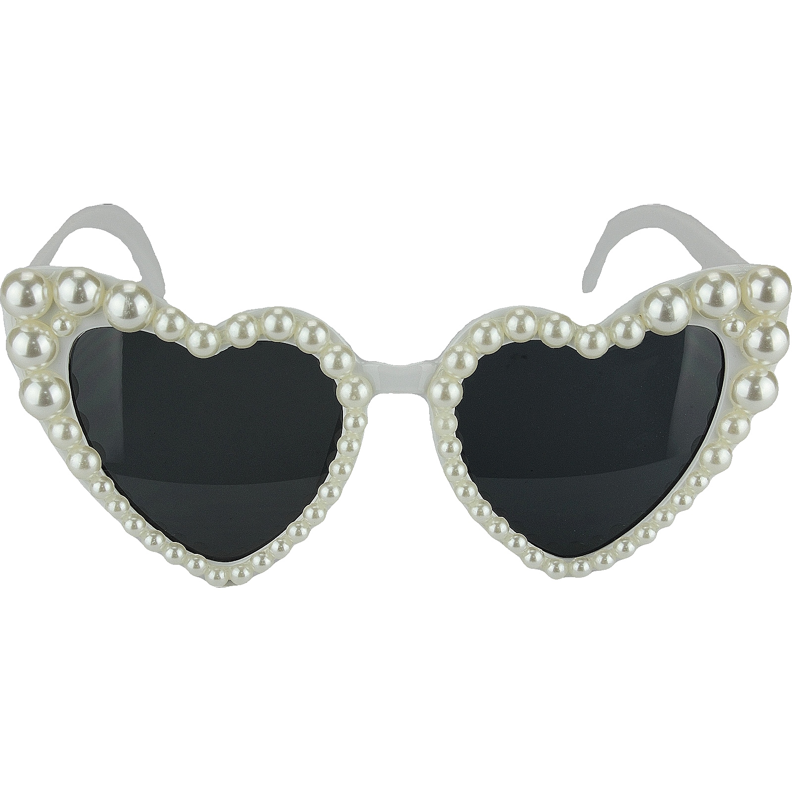 White Pearl Heart Party Glasses