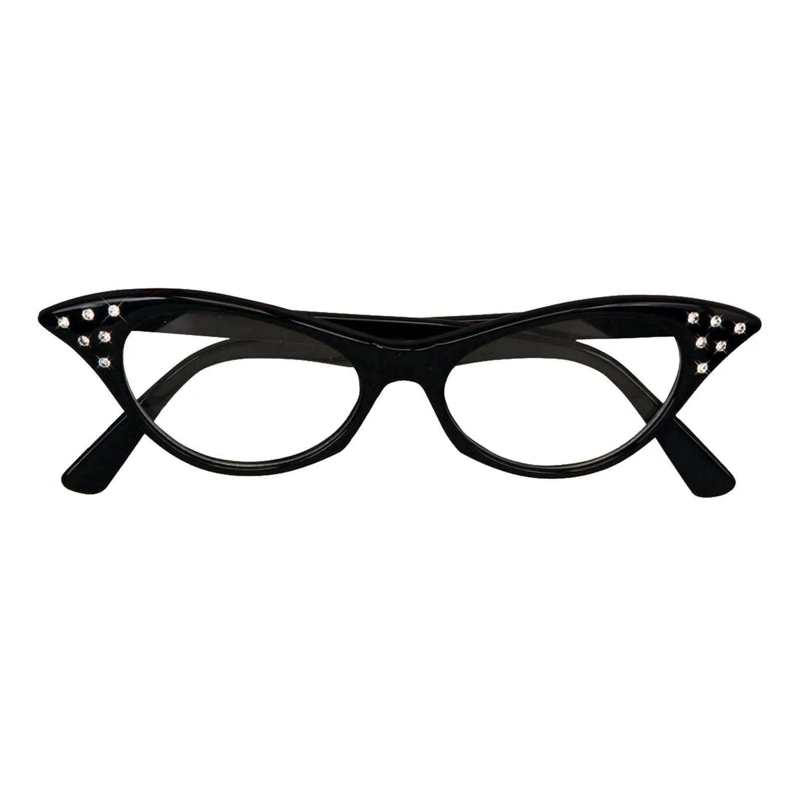 50's Style Black Cat Eye Glasses Adult Costume Accessory