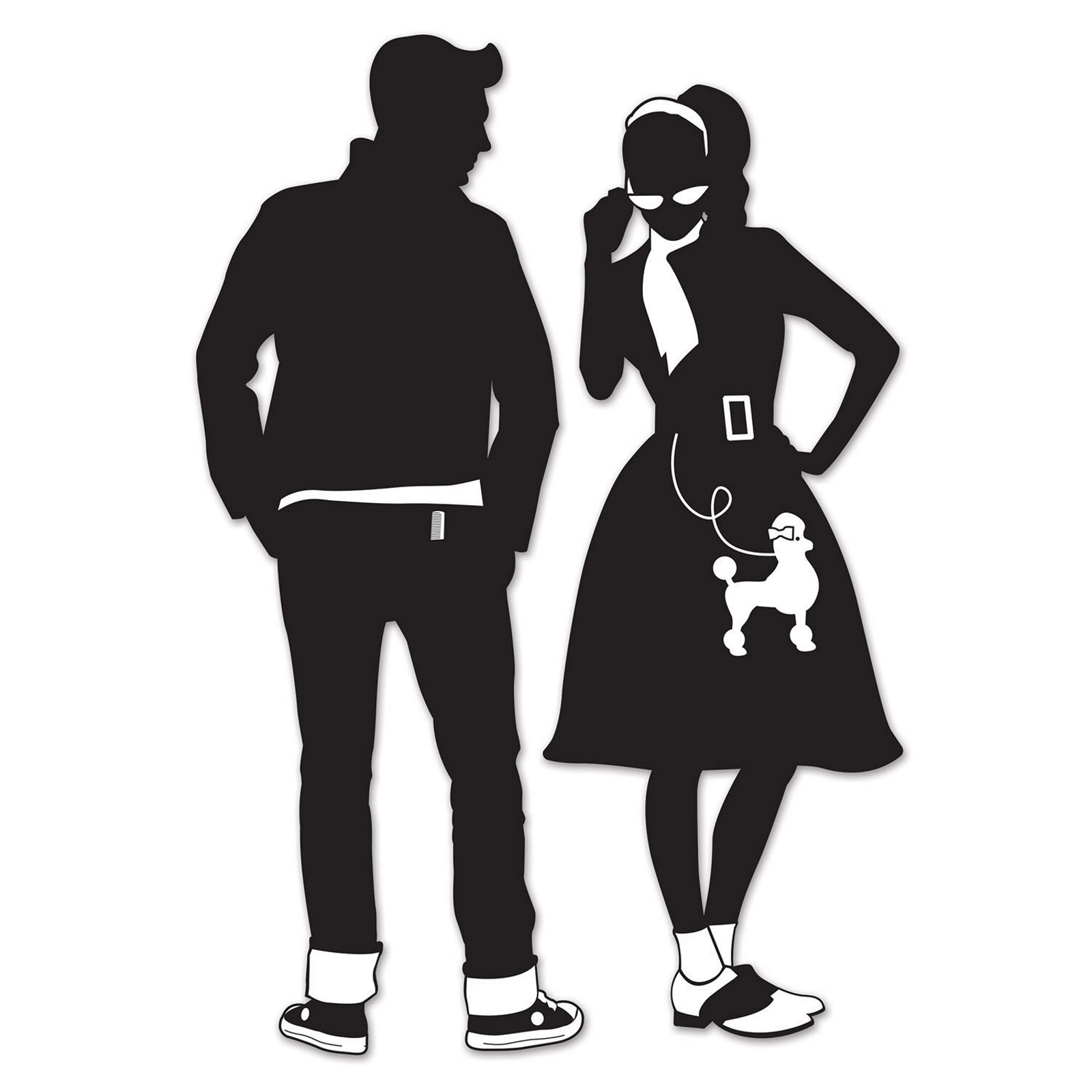Large 50's Silhouettes Cardboard Cutouts (Set of 2)