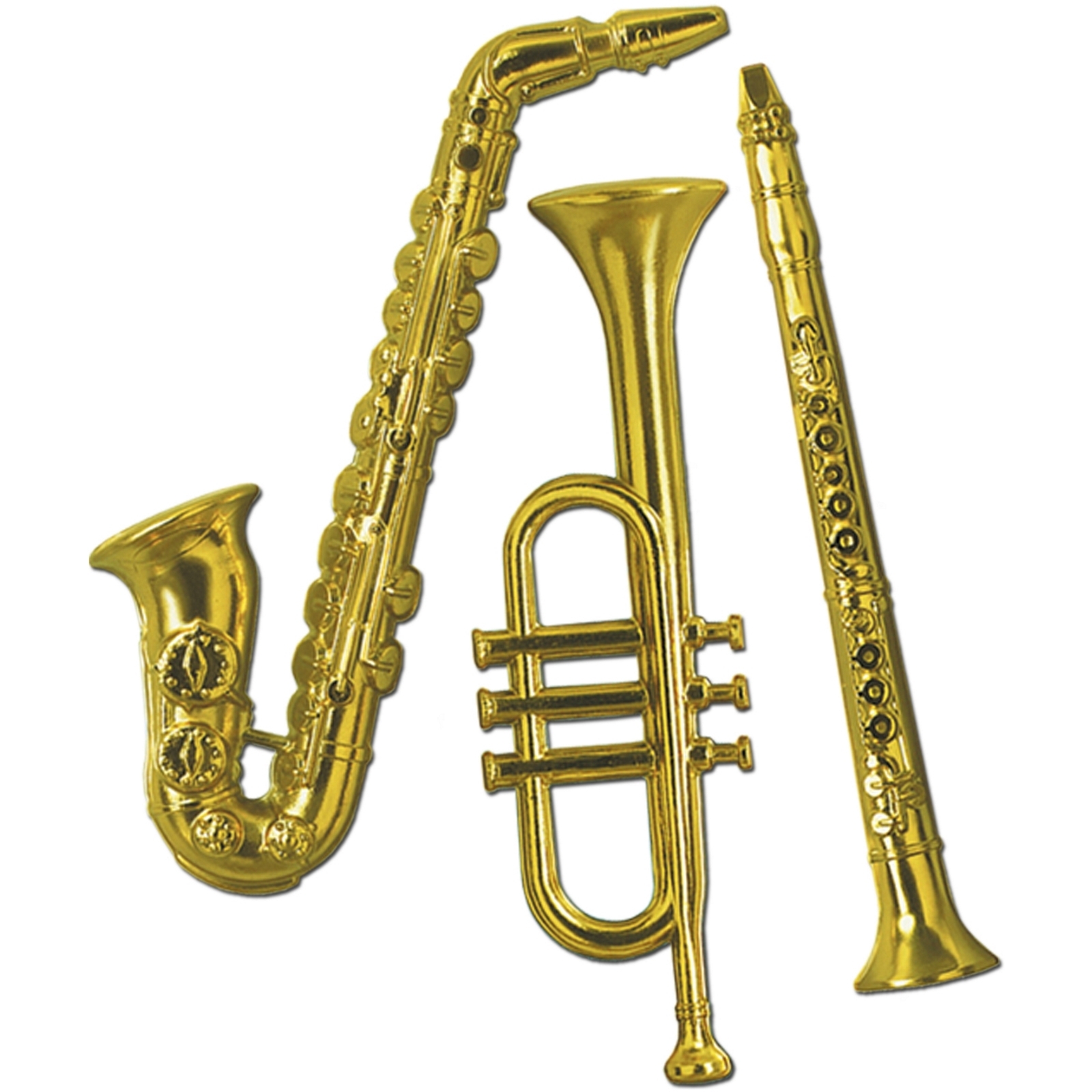 Gold Musical Instrument Wall Decorations (Pack of 3)