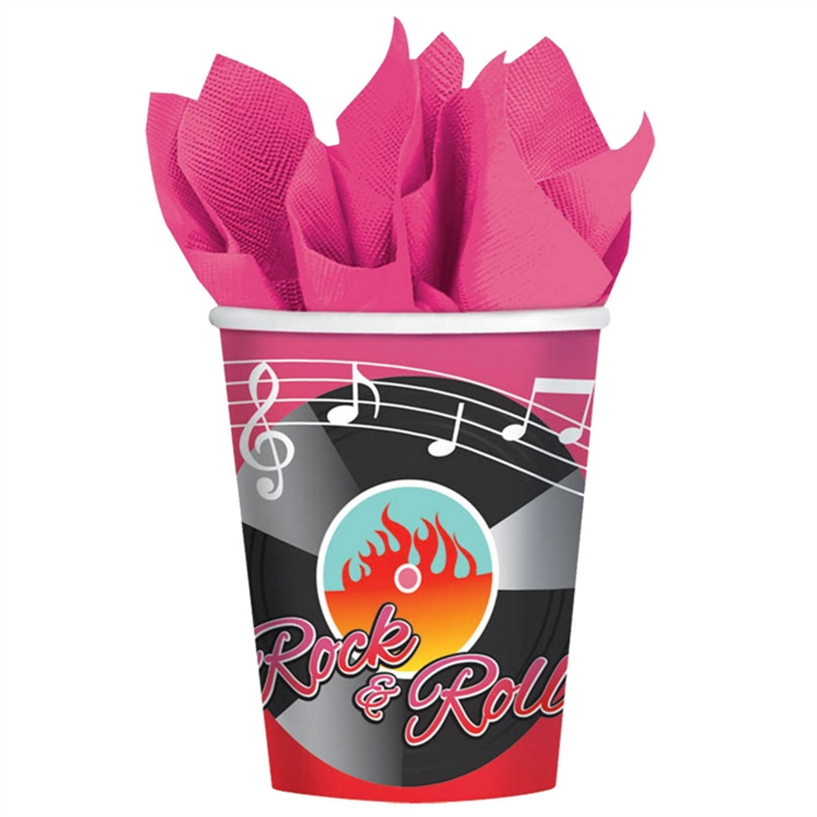 Classic 50's Rock and Roll Paper Cups (Pack of 8)