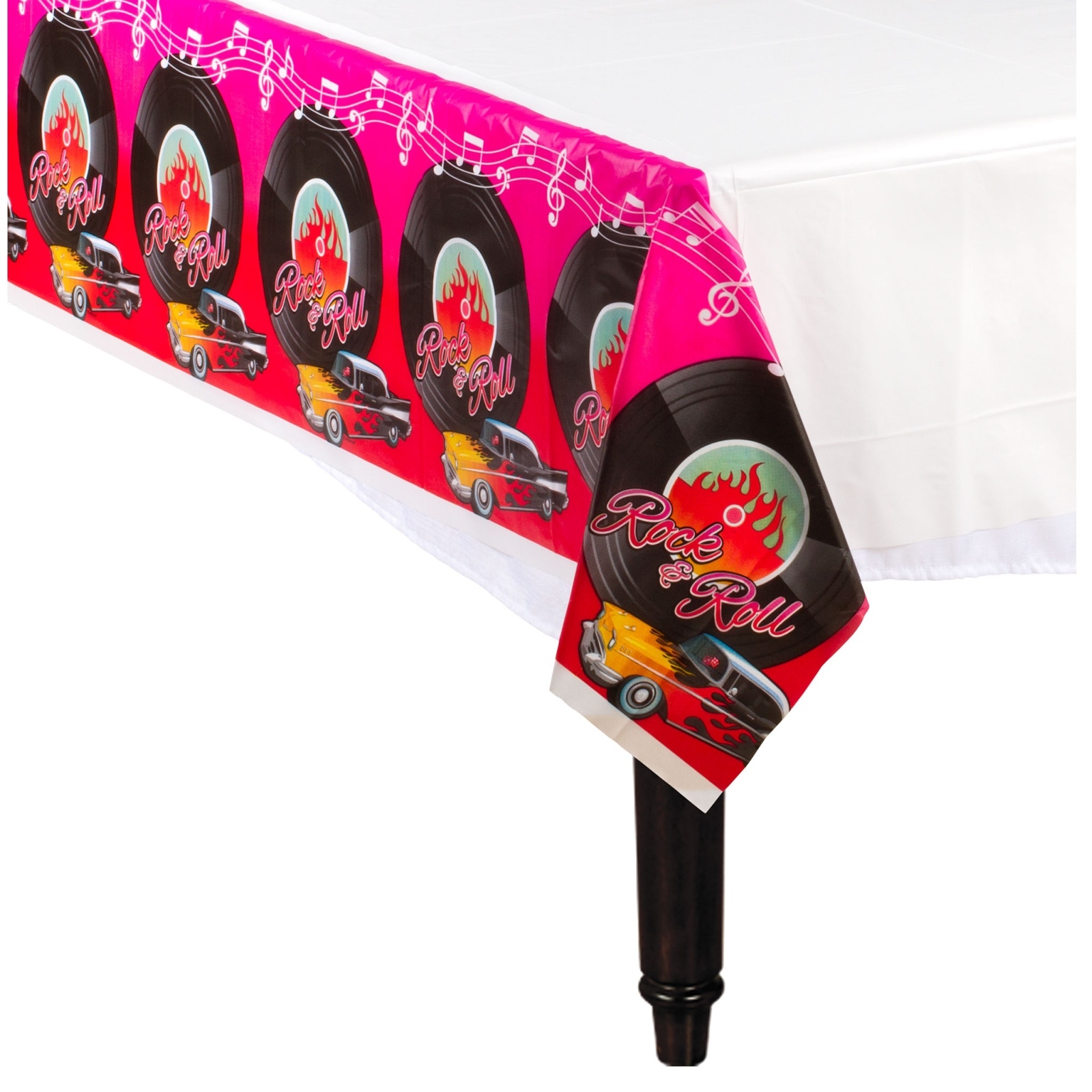 Classic 50's Rock and Roll Plastic Tablecloth